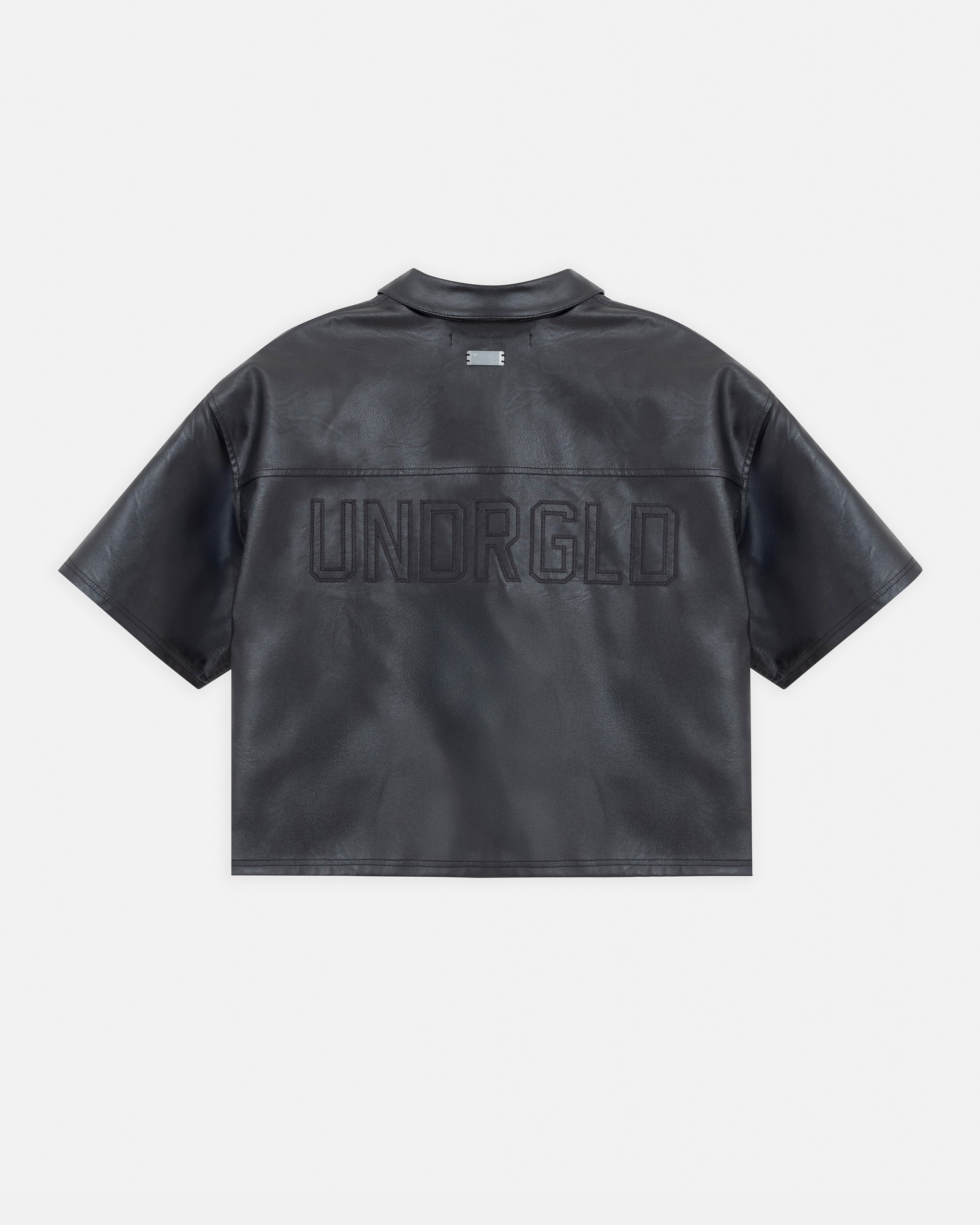 Capsule Basic Pleather Boxy Fit Shirt Black