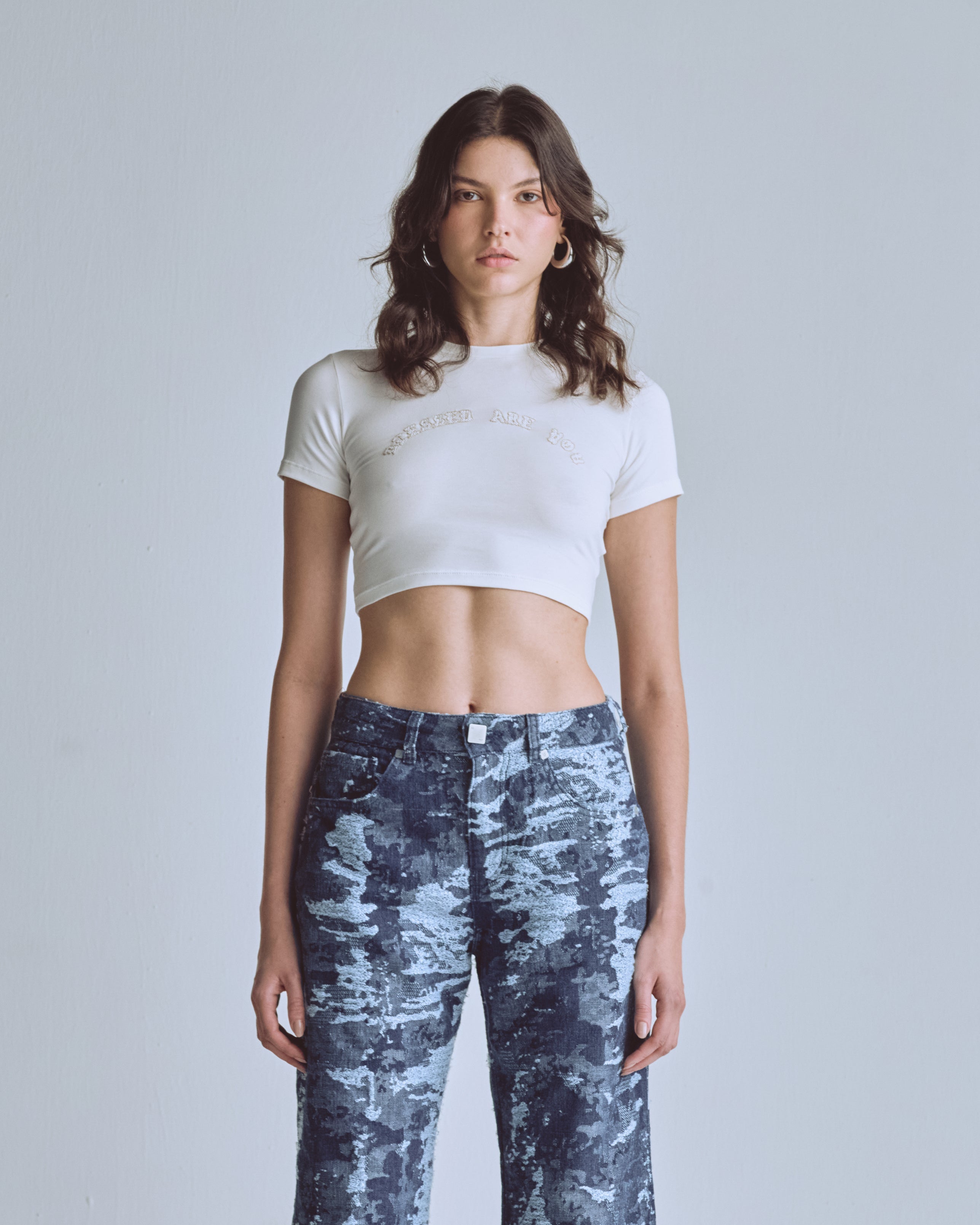 Capsule Blessed Are You Baby Tee White