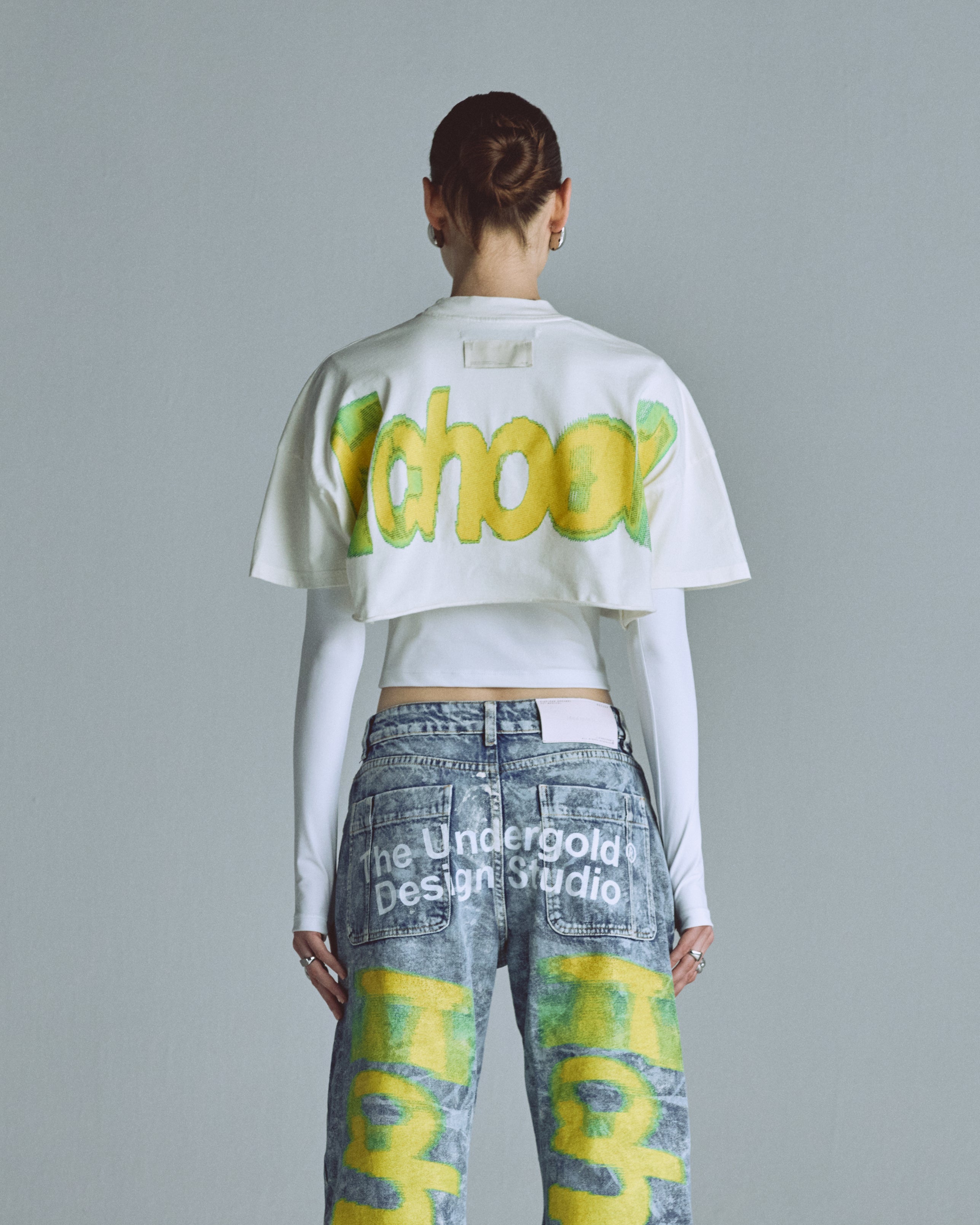 Echoes Echo Crop Top White