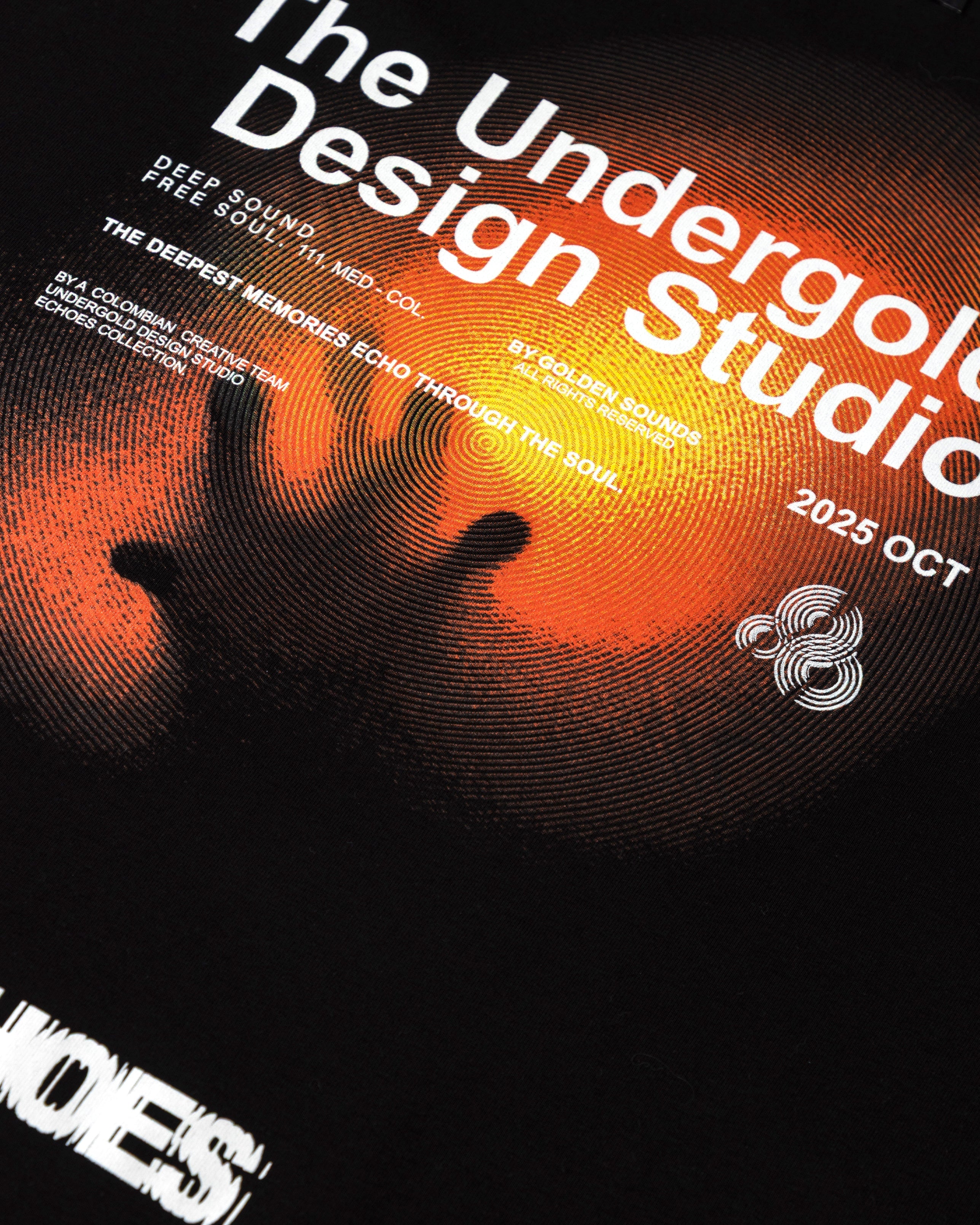 Echoes Pulse Boxy Fit Tshirt Black