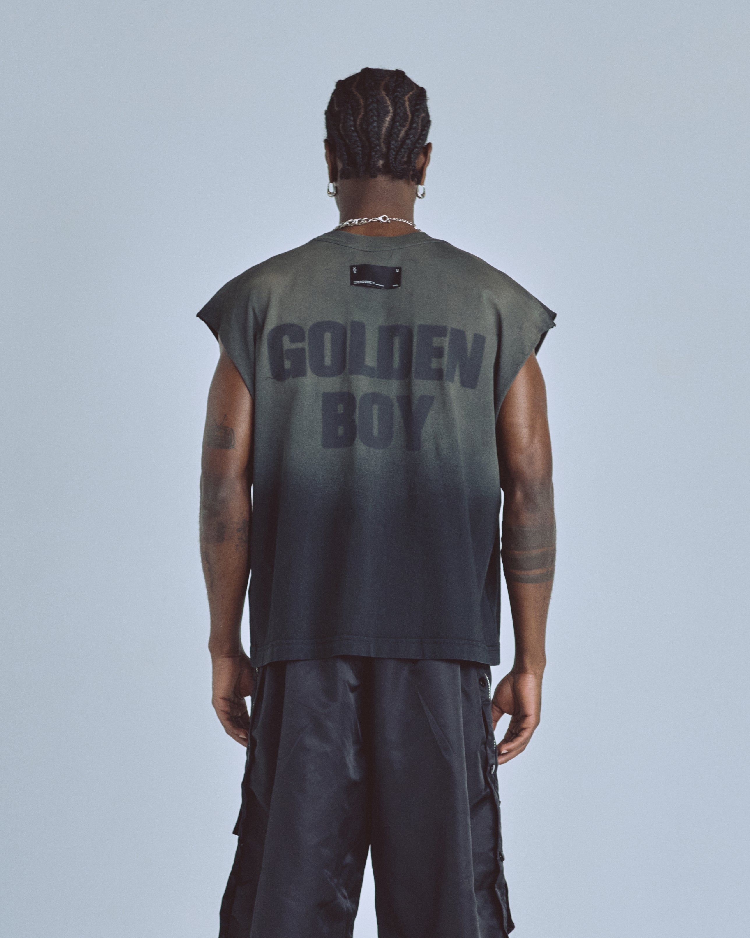 Golden Heritage Golden Boy Sleeveless Tshirt Faded Black