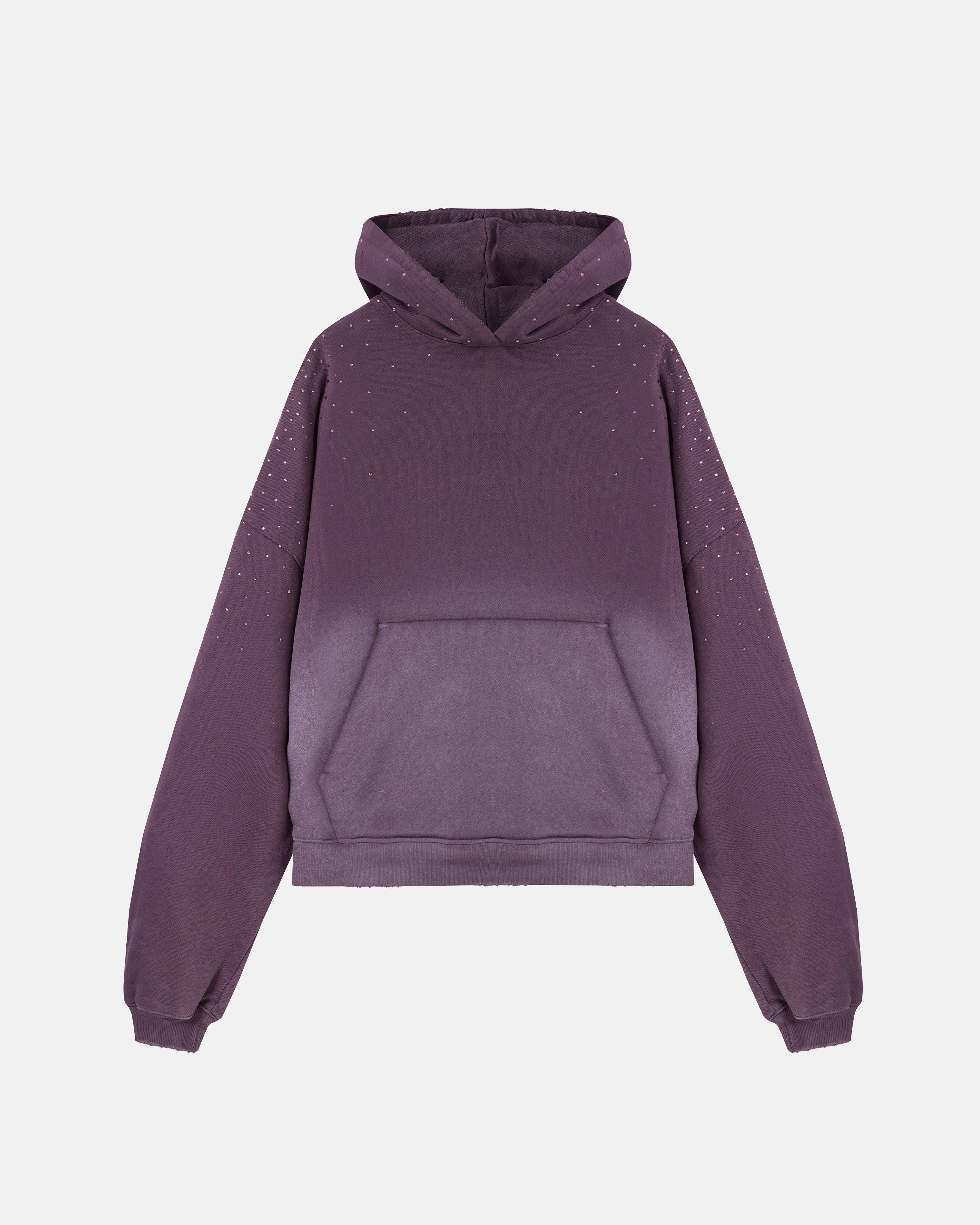 Golden Heritage Pearled Boxy Fit Hoodie Burgundy