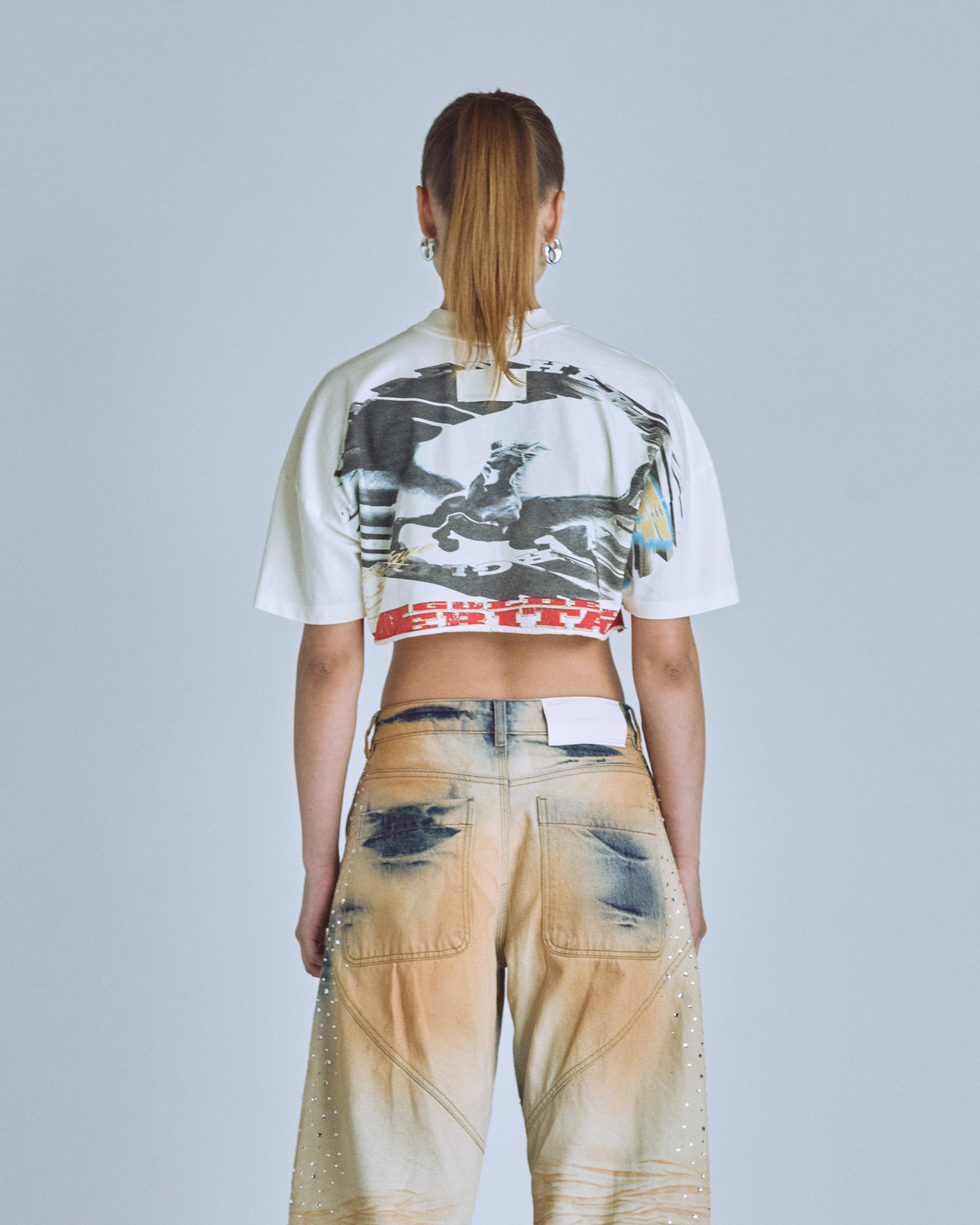 Golden Heritage Pegasus Crop Top White