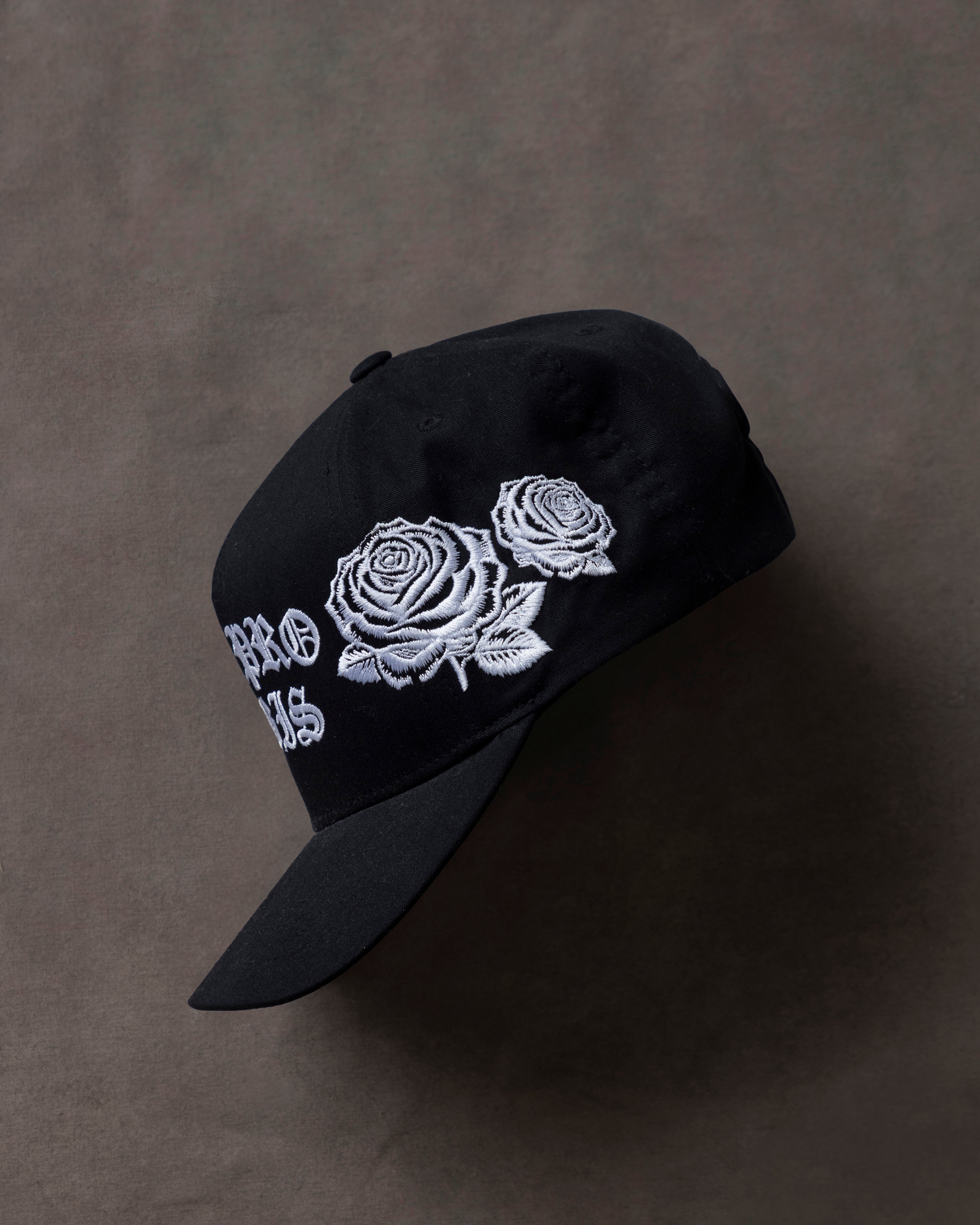 Gratia Plena Flowers High Crown Cap Black