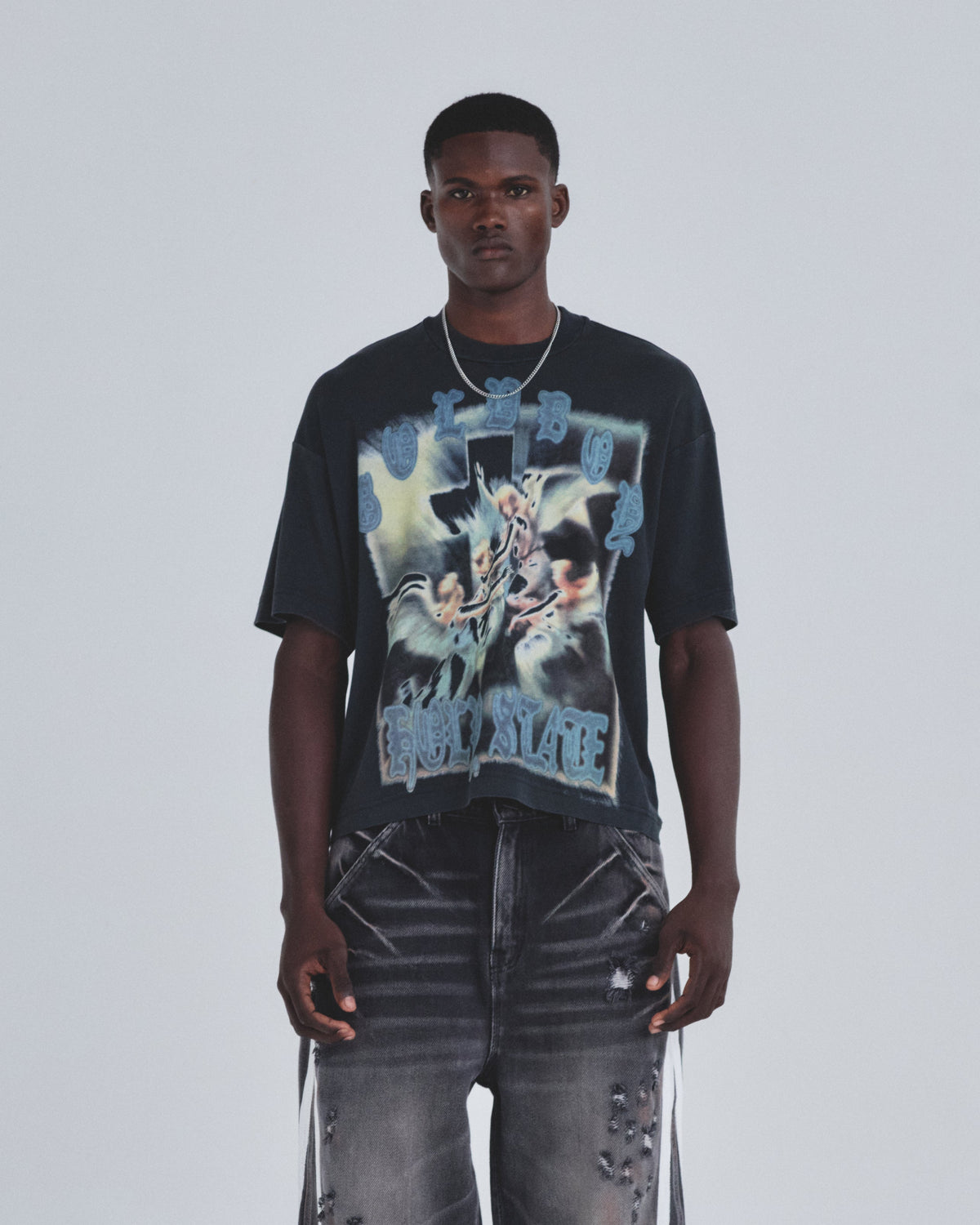 Holy State Divinity Boxy Fit Tshirt Vintage Black