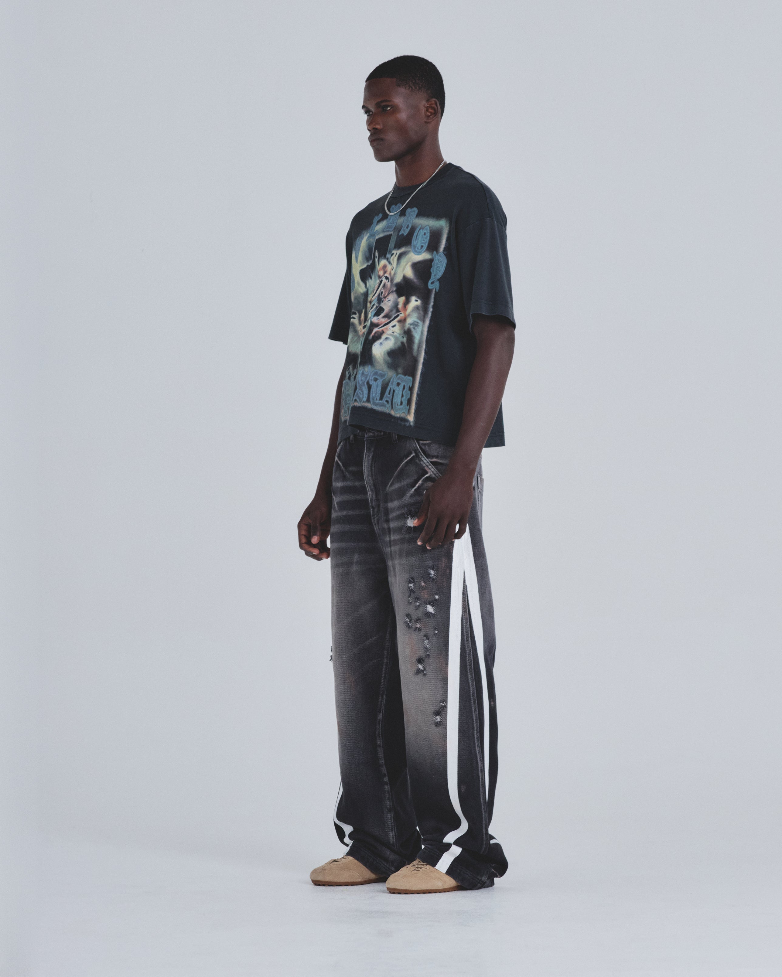 Holy State Divinity Boxy Fit Tshirt Vintage Black