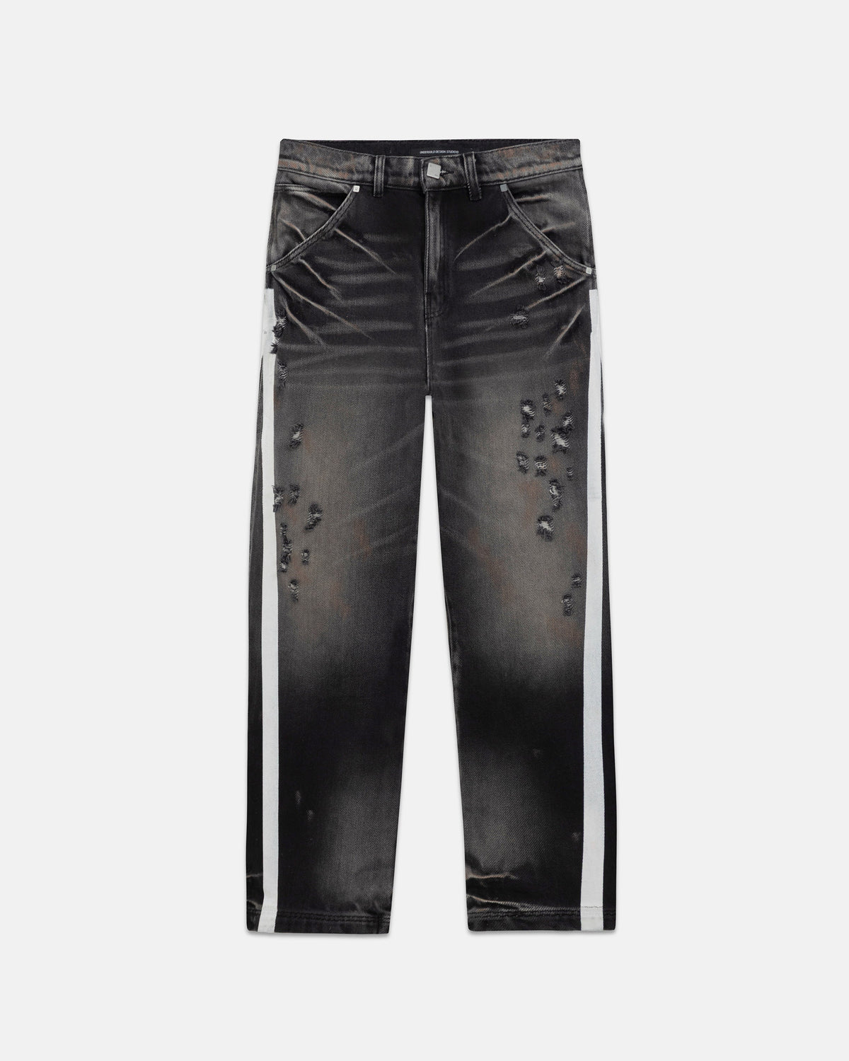Holy State Stripe Wide Jeans Ash Black