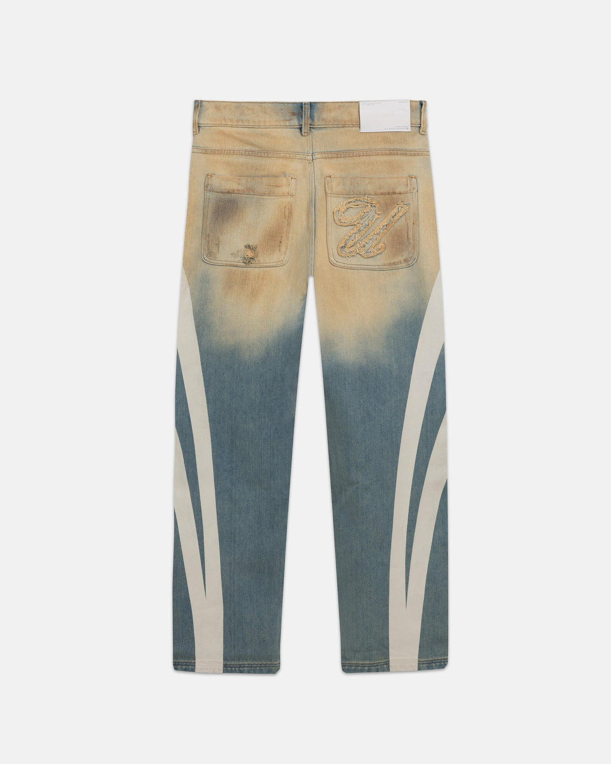 Holy State Stripe Wide Jeans Sand Blue
