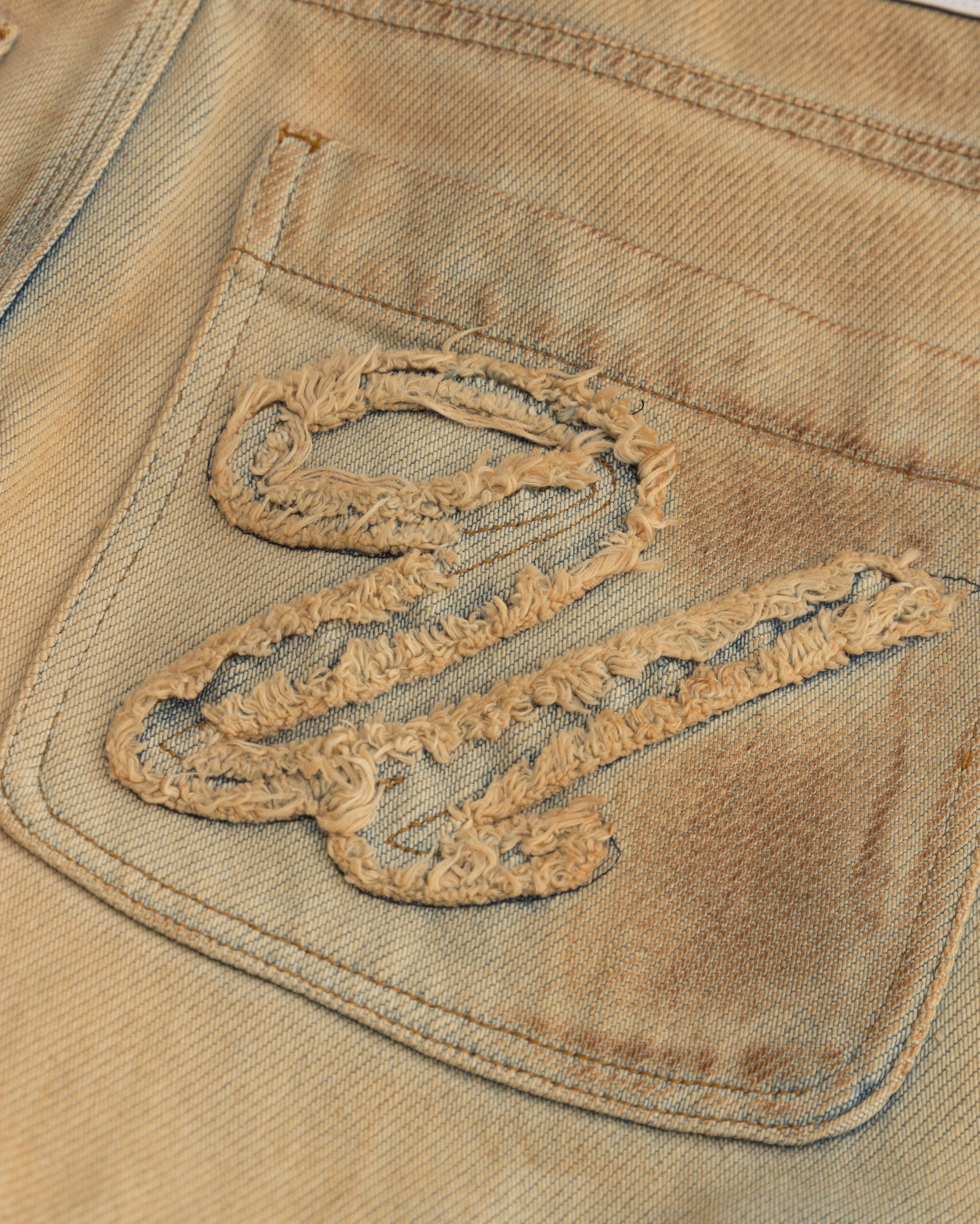 Holy State Stripe Wide Jeans Sand Blue