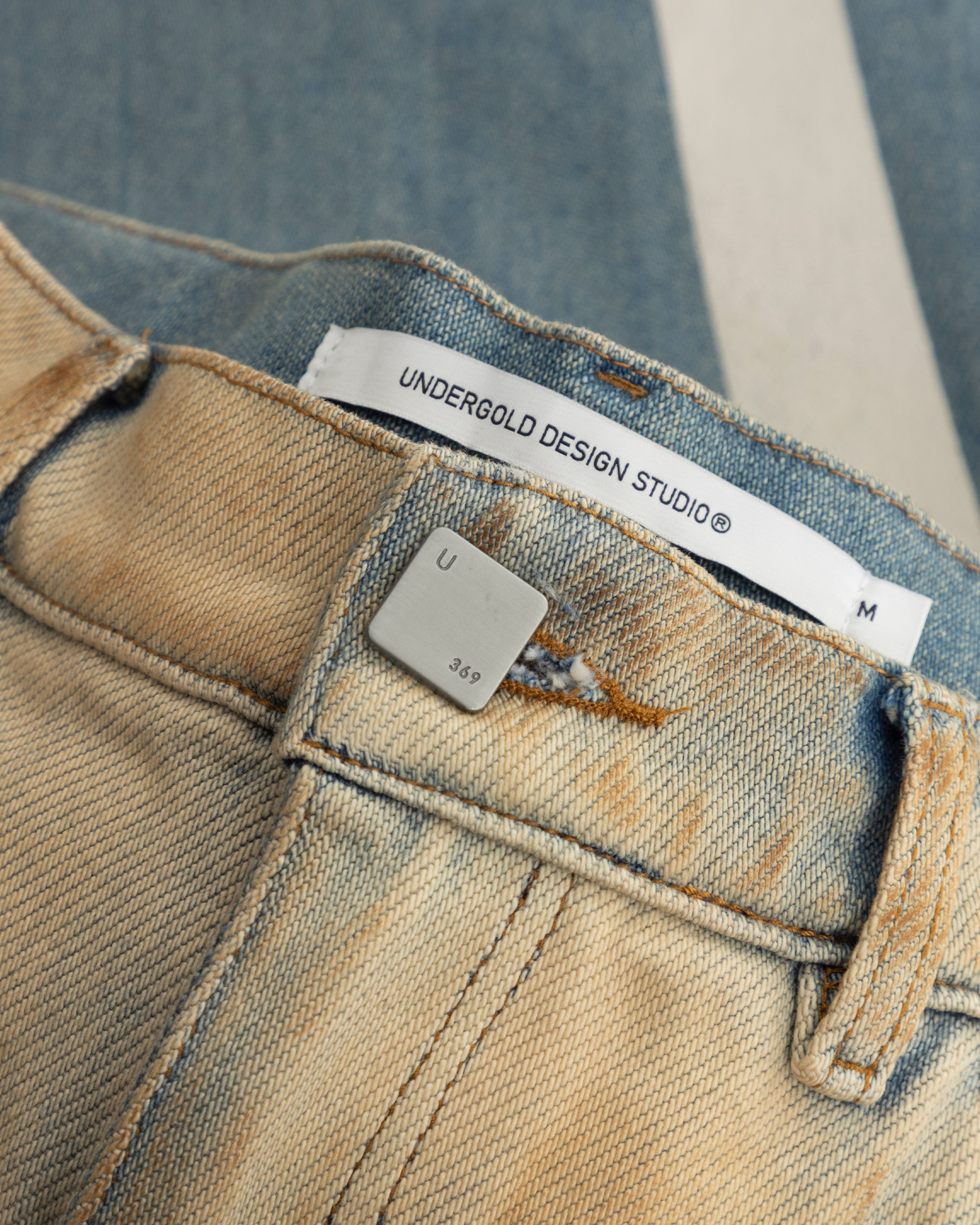 Holy State Stripe Wide Jeans Sand Blue