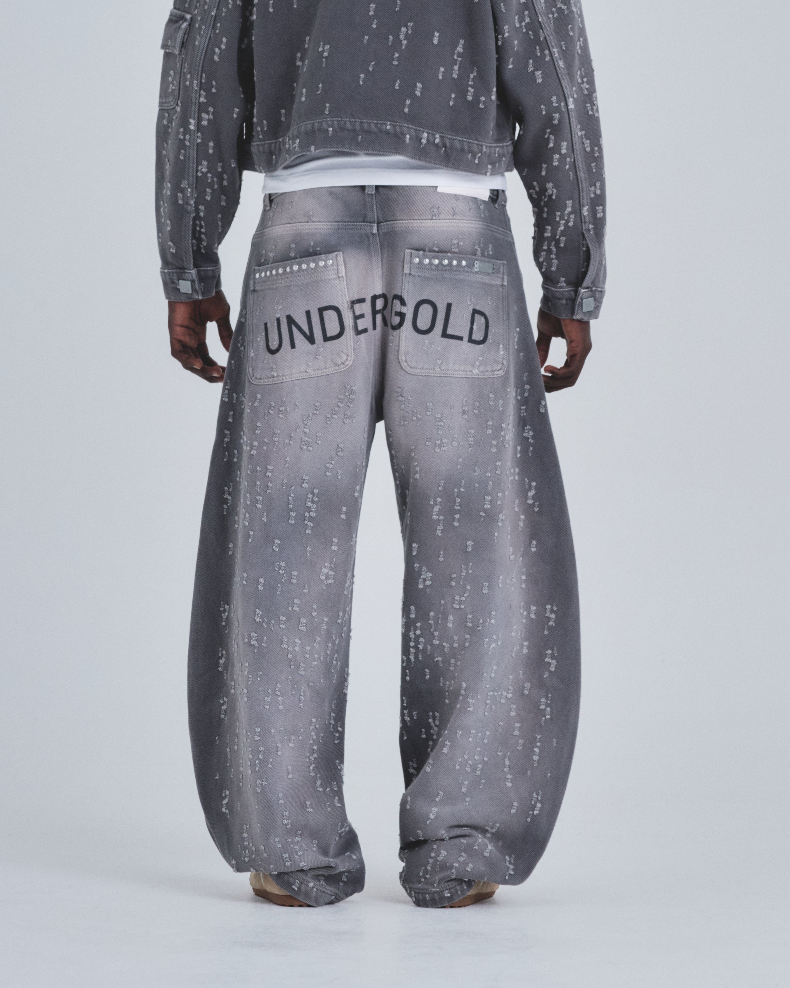Holy State UNDRGLD Ripped Barrel Jeans Washed Gray