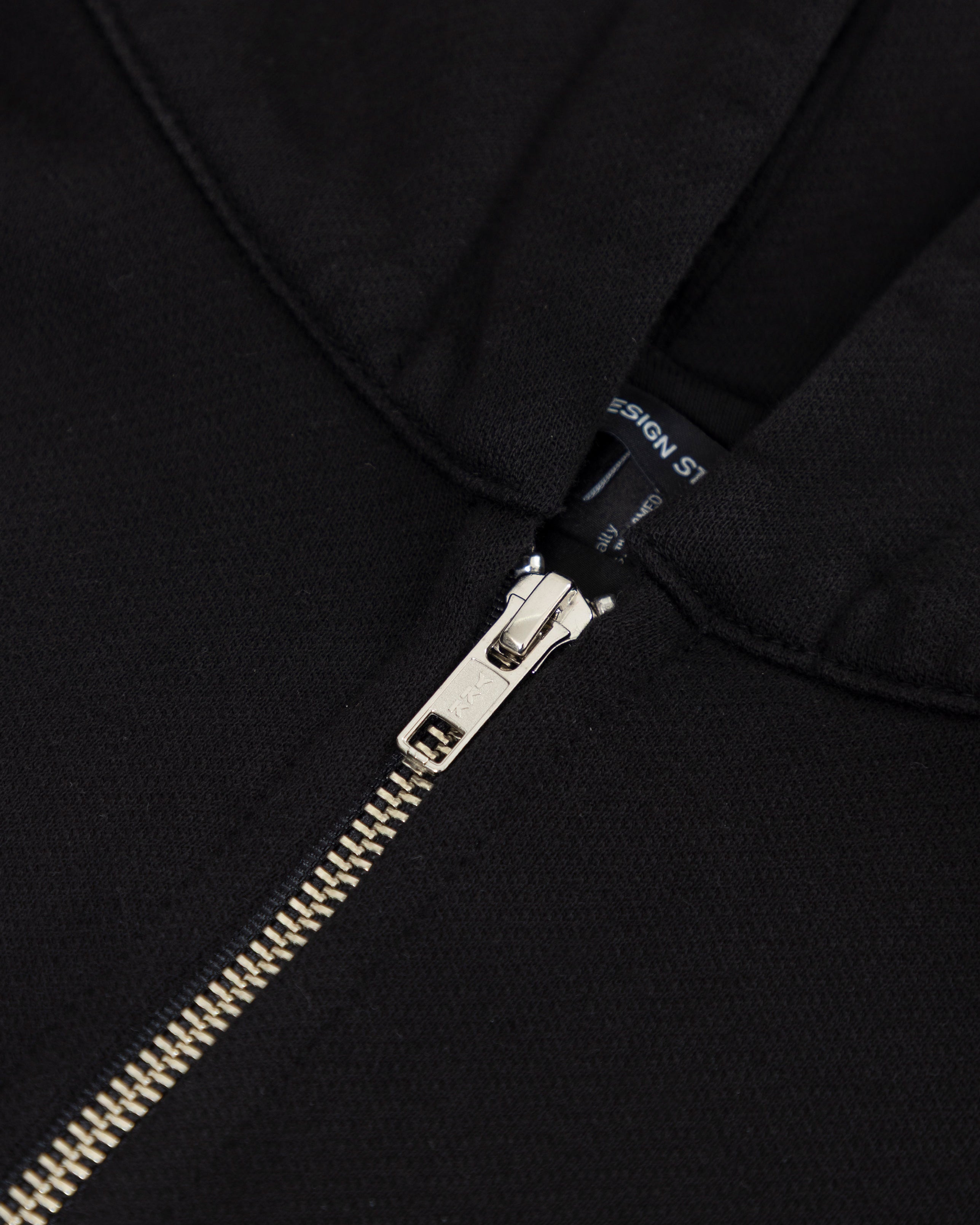 Line Basic Boxy Fit Zip Up Hoodie Black