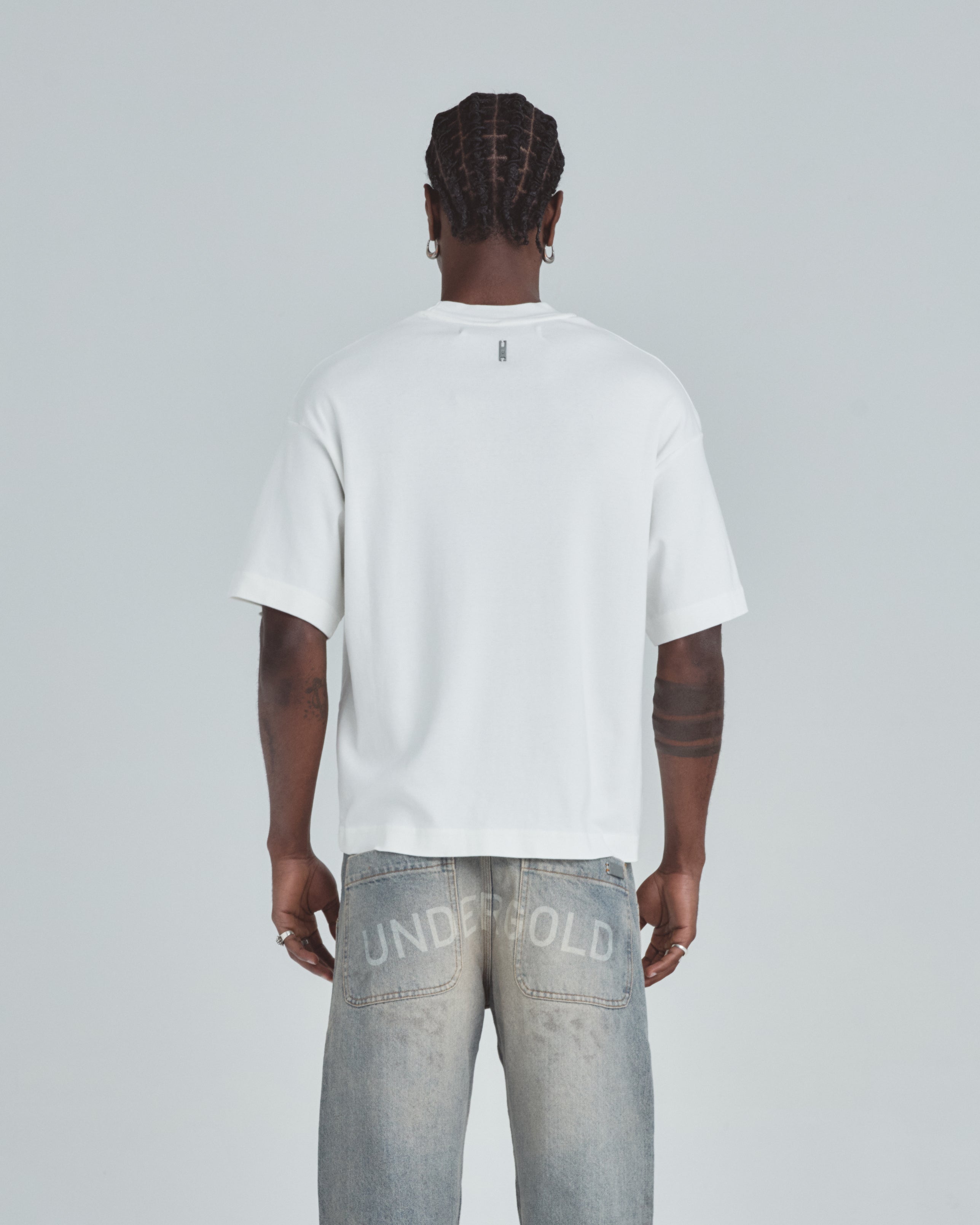 Line Basic Label Boxy Fit Tshirt White