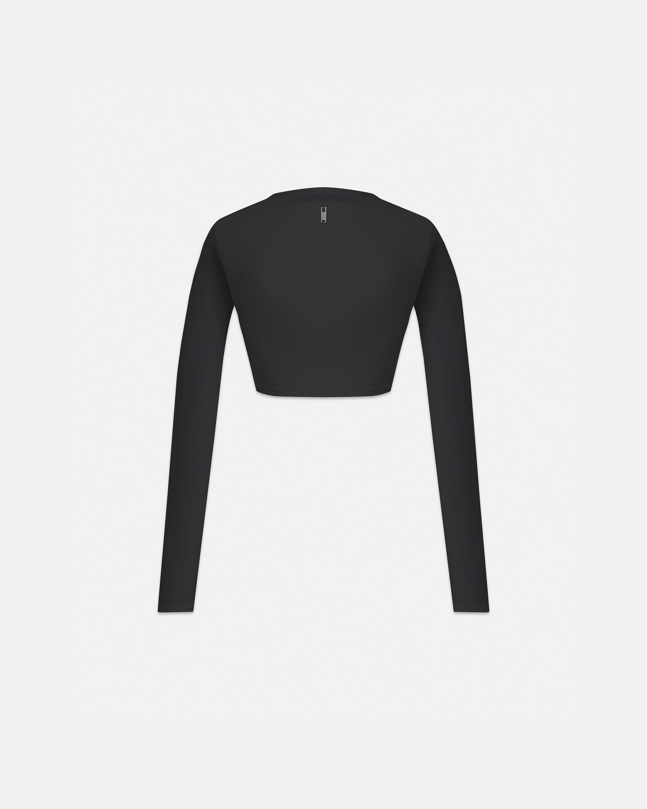 Line Basic Long Sleeve Cropped Tshirt Black
