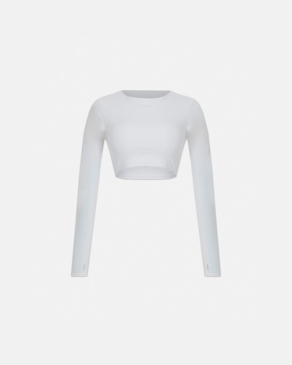 W Line Basic Long Sleeve Cropped Tshirt White