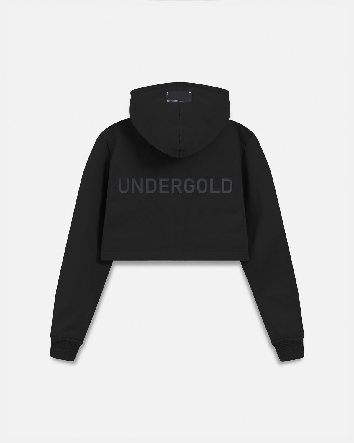Line Basic Slim Fit Zip Up Cropped Hoodie Black
