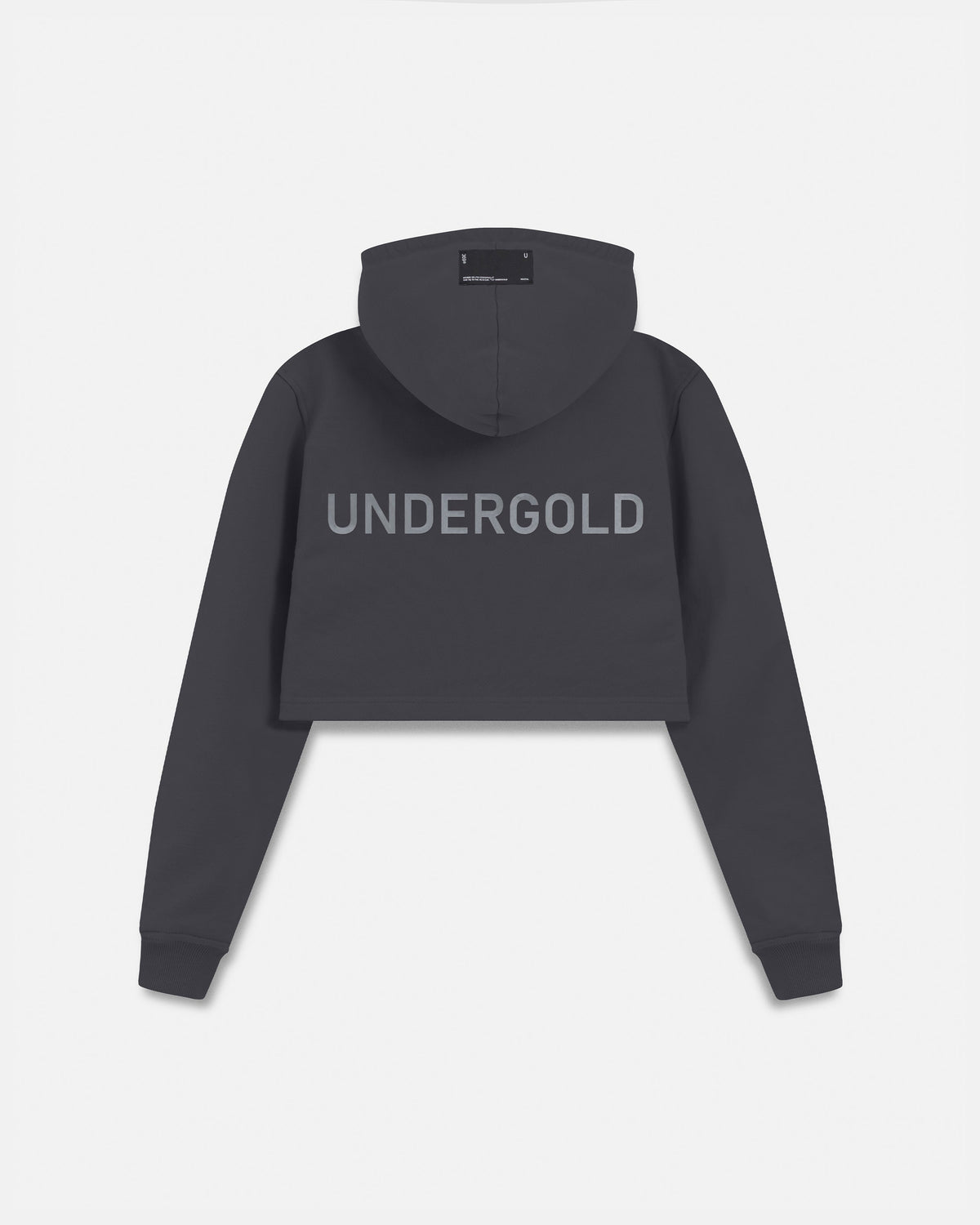 Line Basic Slim Fit Zip Up Cropped Hoodie Dark Gray