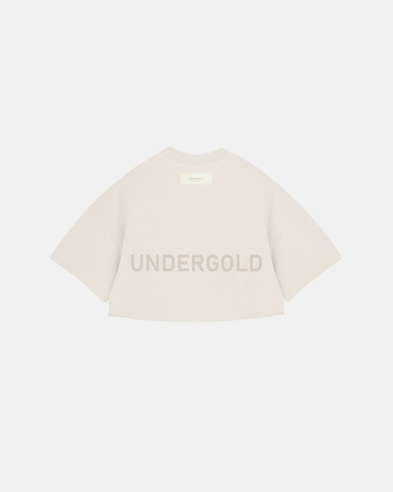 Line Logo Crop Top Cream