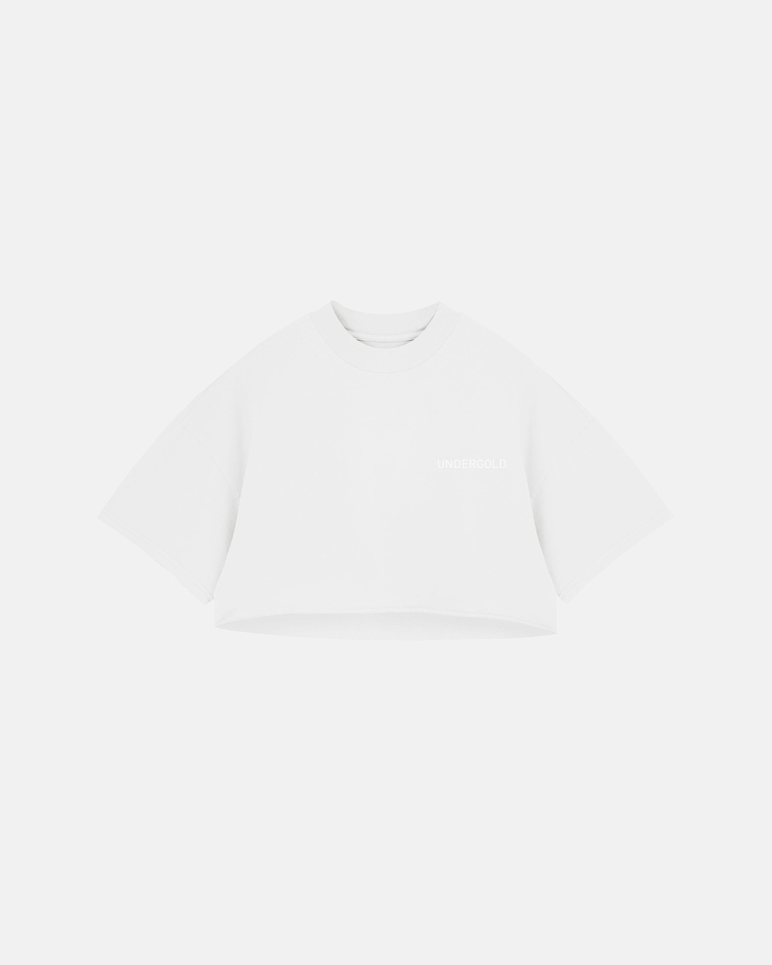 Line Logo Crop Top White
