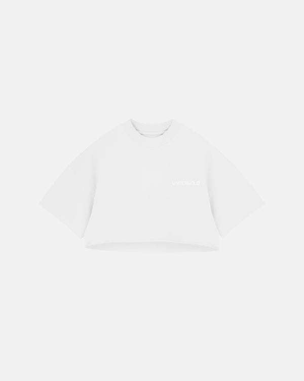 Line Logo Crop Top White