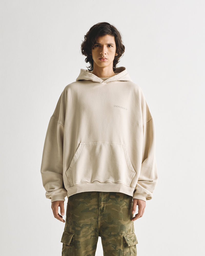 Line Logo Hoodie Cream