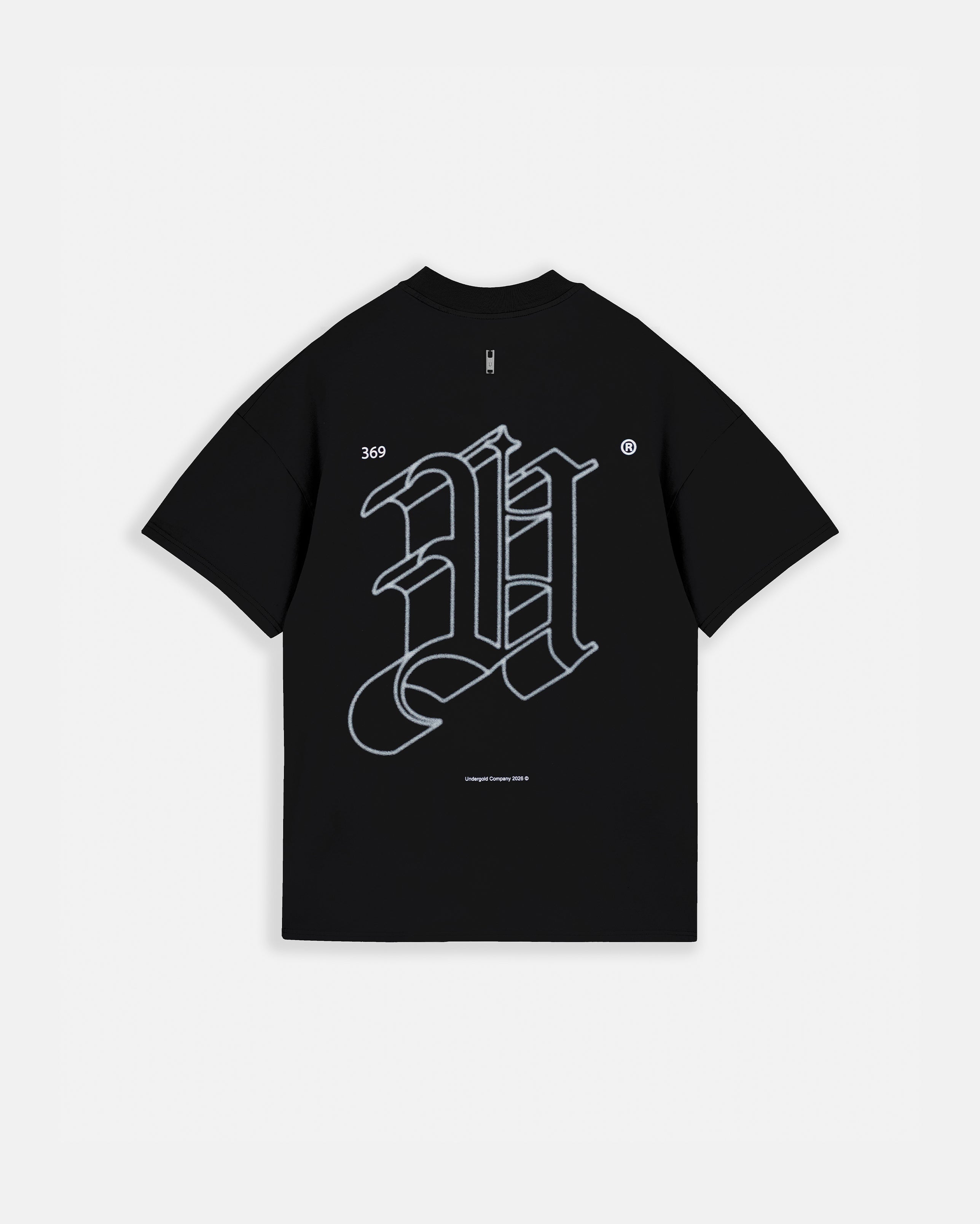 Line Solid U Tshirt Black