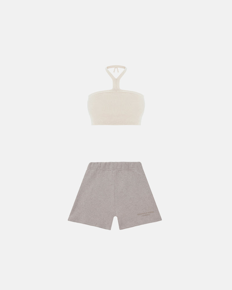 Pack Basics Knit Top Bone & W Basics Undergold Design Studio Knit Short Seed Gray