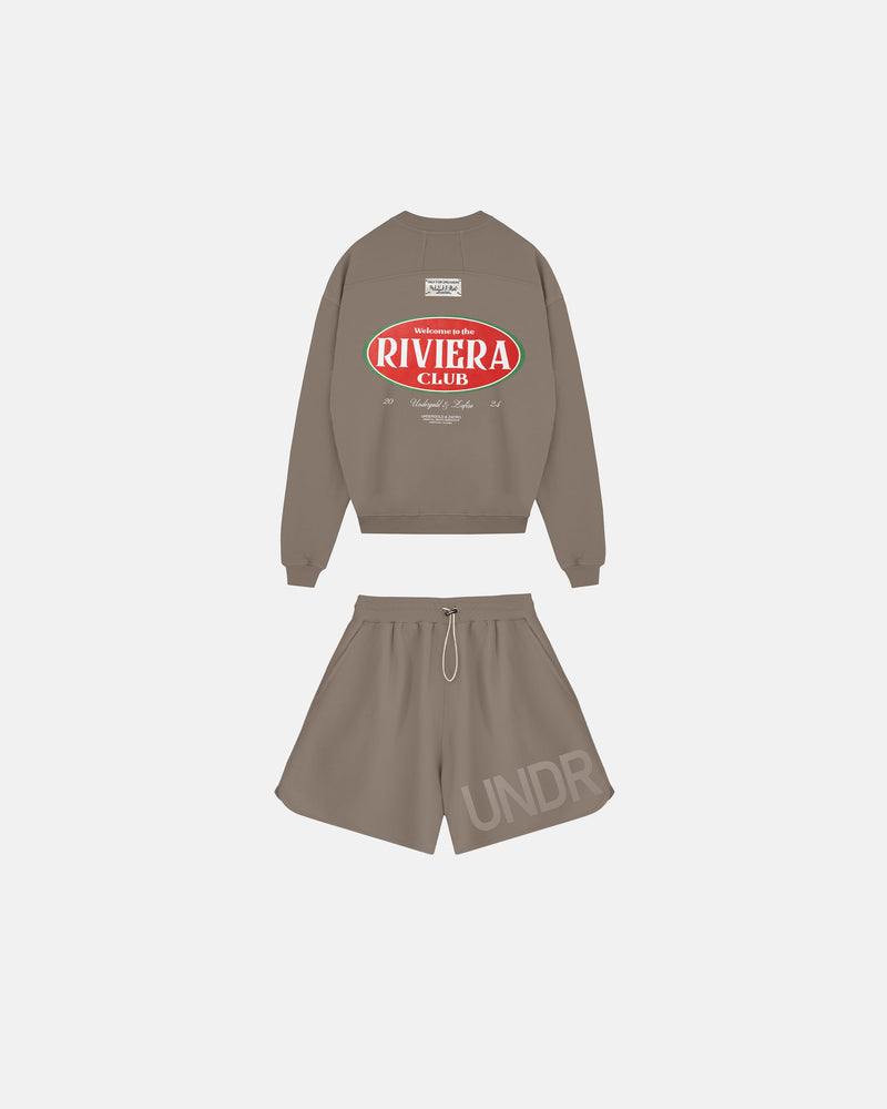 Pack Riviera Sauce Crewneck & Basics UNDRGLD Biased Short Brown