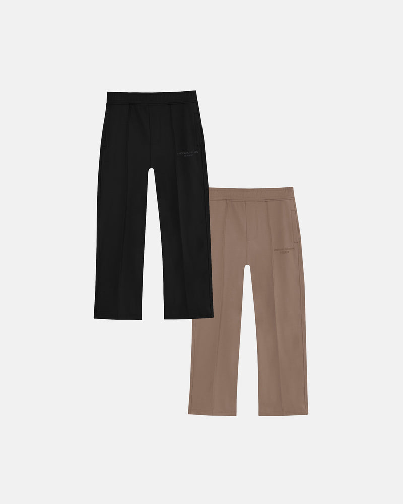 Pack X2 Basics Straightpants Black & Sand