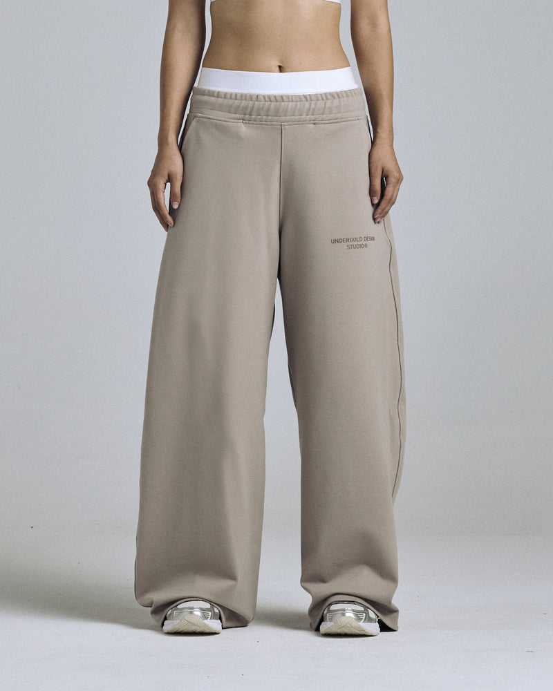 Pack X2 W Basics Wide Straightpants Black & Sand
