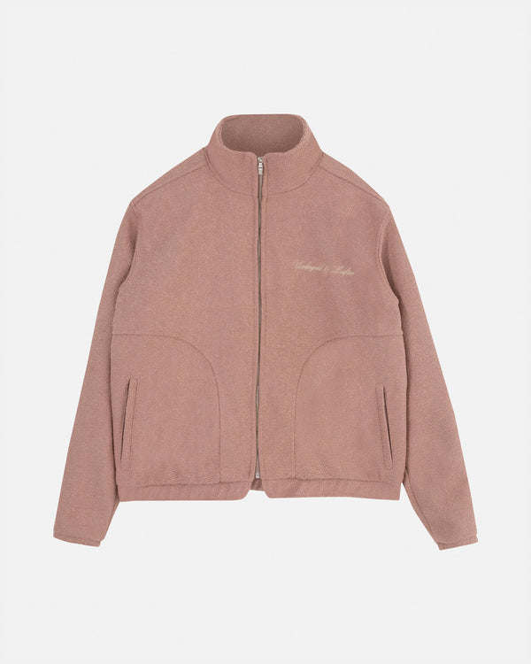 Riviera Embroidered Zip-Up Jacket Salmon