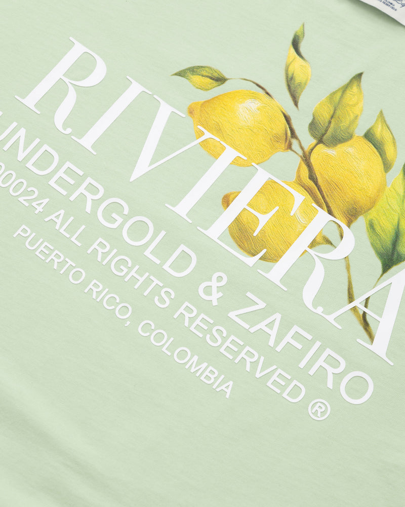 Riviera Lemon Tree Boxy Tshirt Green