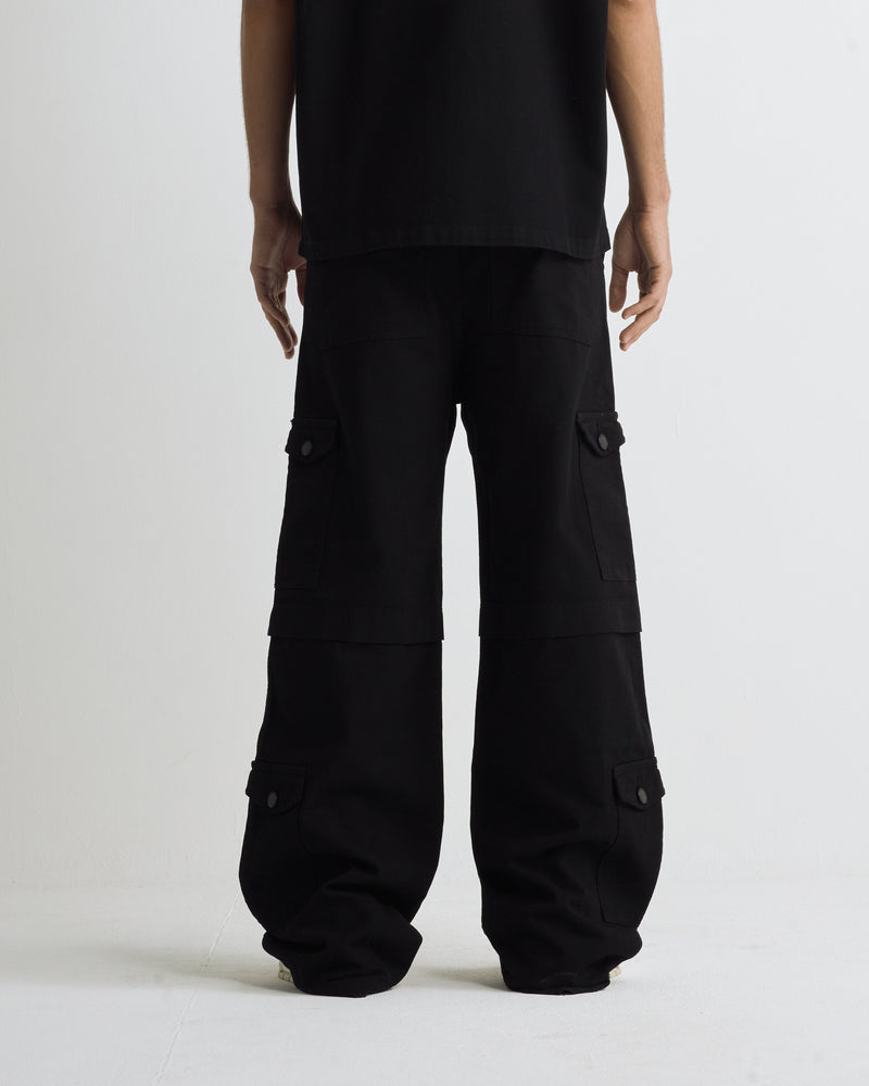 Riviera Wide Cargo Pants Black