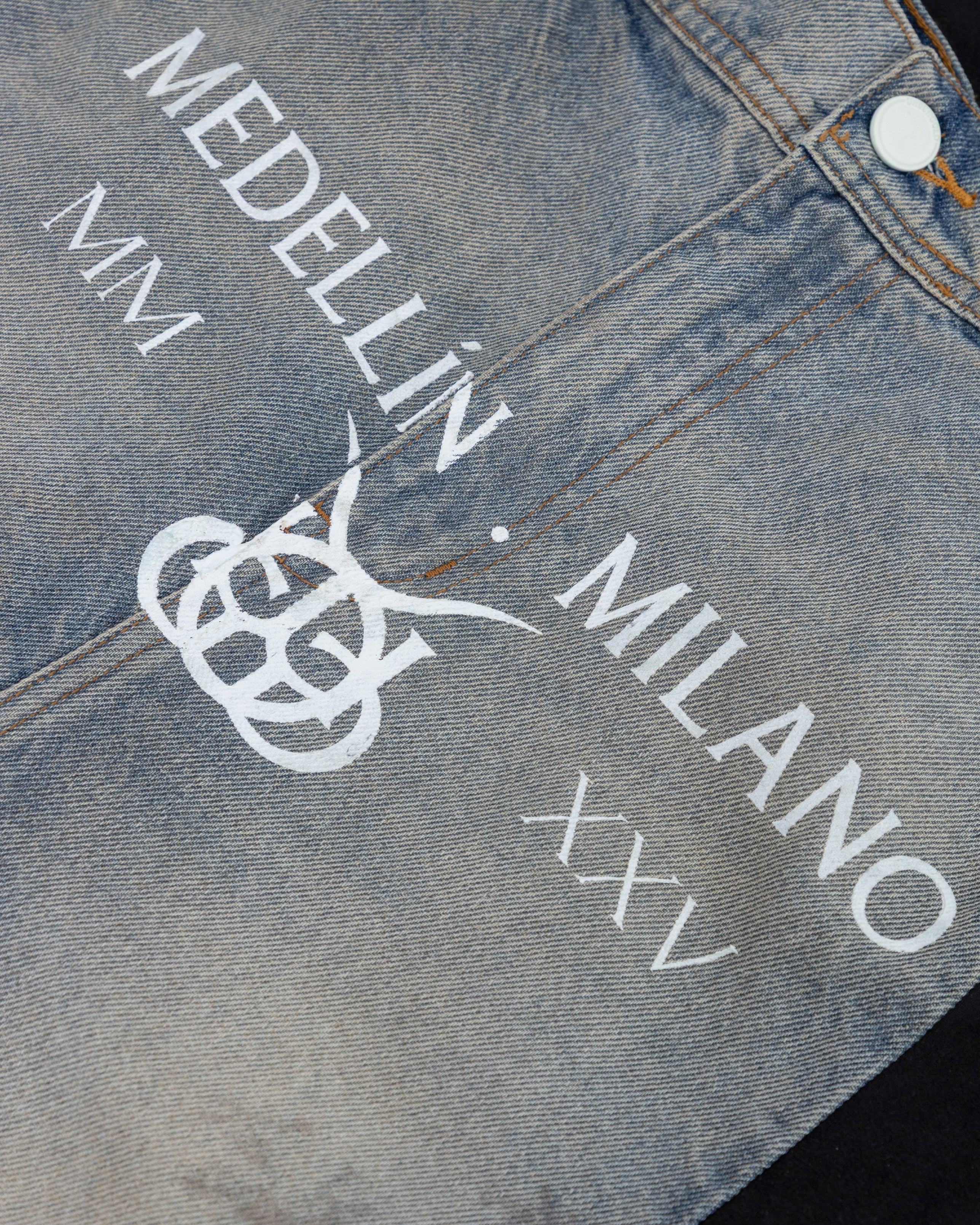 Santa Union Medellín Milano Suede Wide Jean Dirty Blue