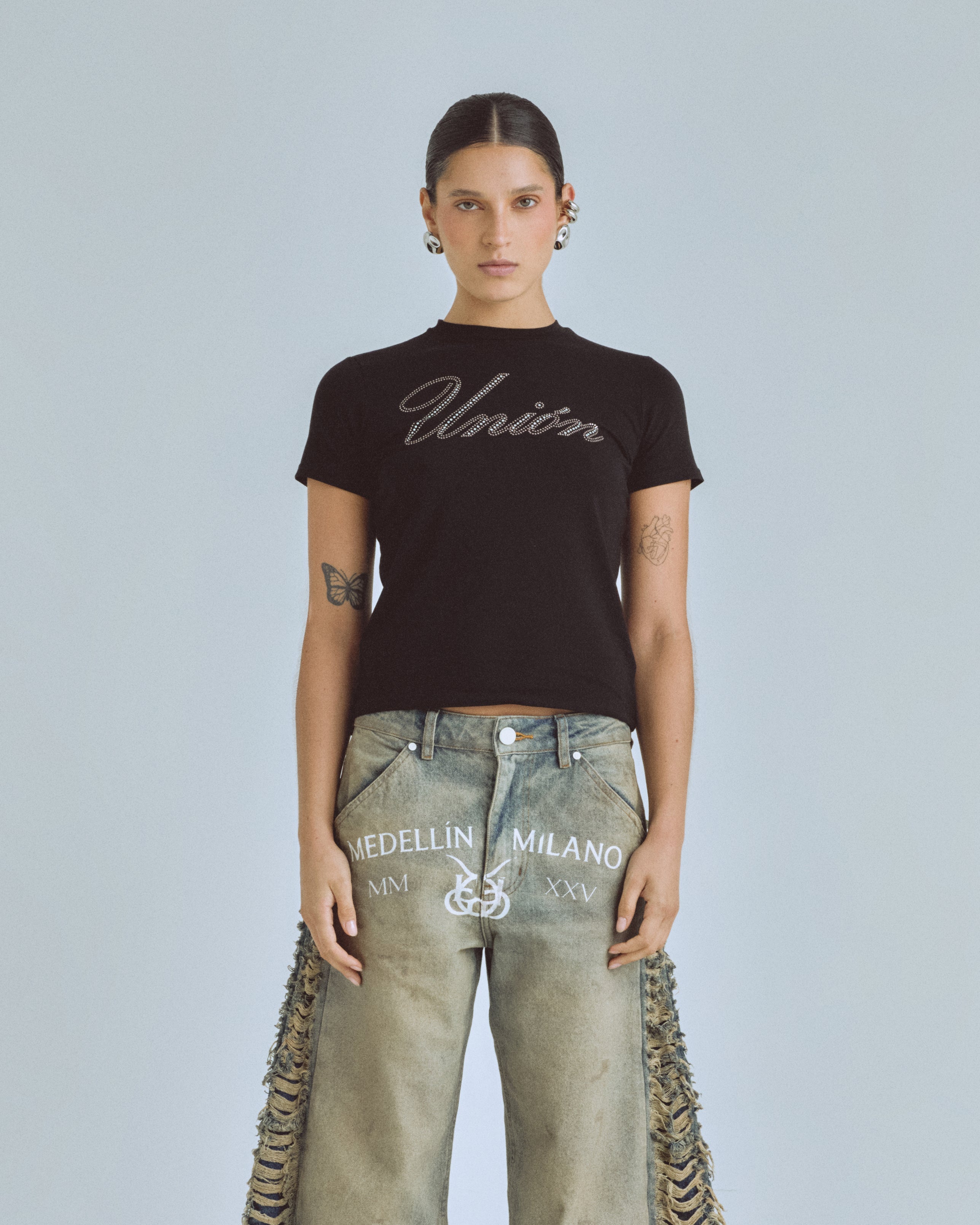 Santa Union "Unión" Long Baby Tee Black