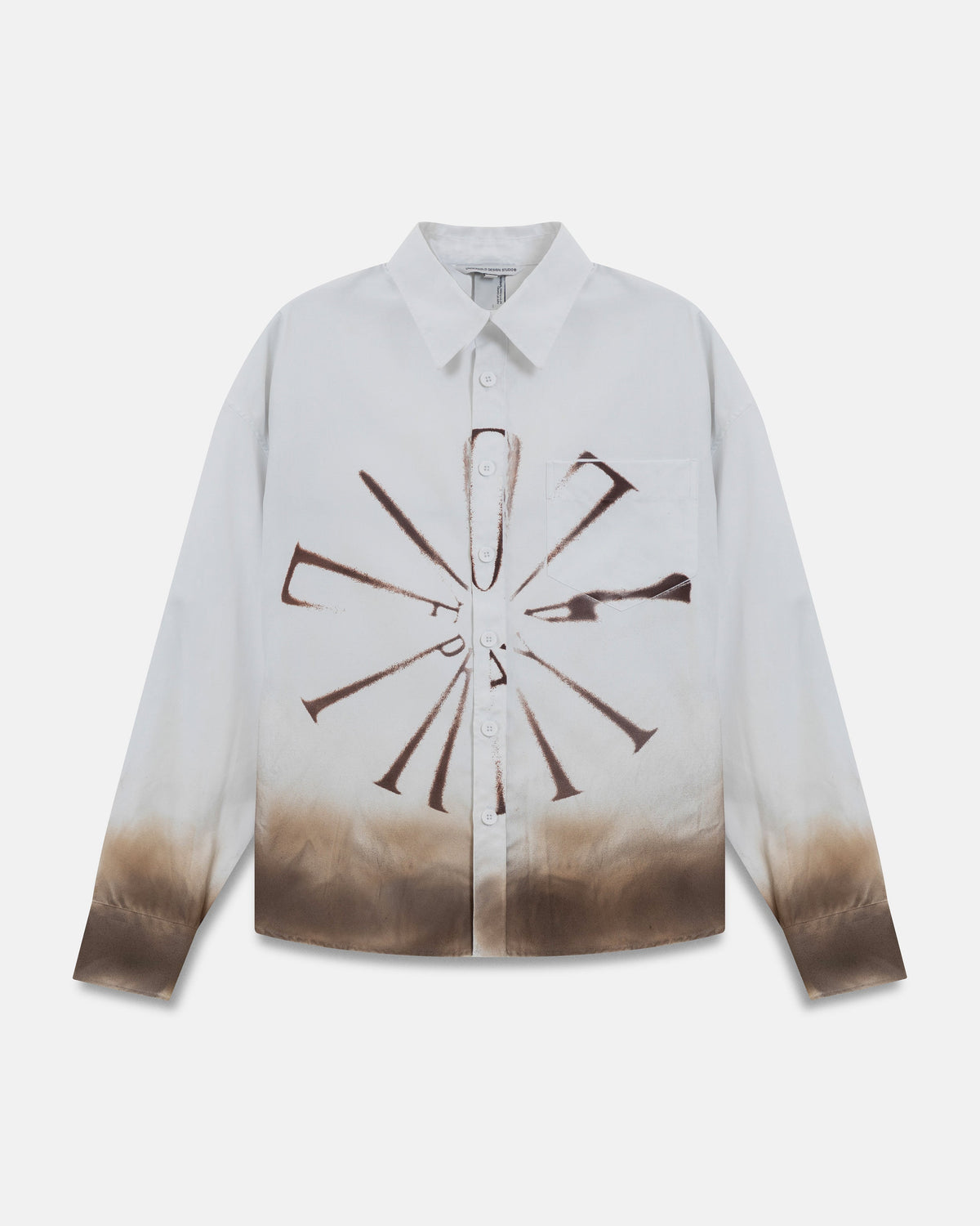 Spring Pray 4 Love Boxy Fit Long Sleeve Shirt Burnt White