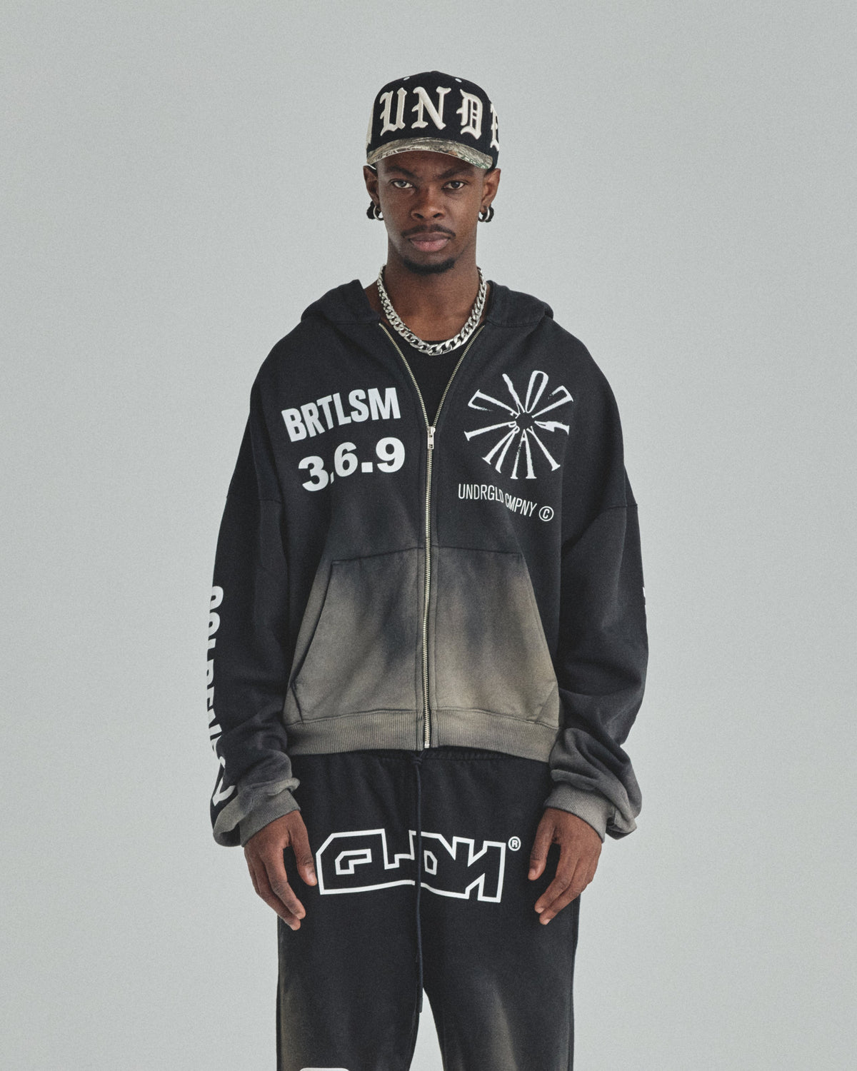 Spring Pray 4 Love Zip Up Boxy Fit Hoodie Sandblast Gray Flame