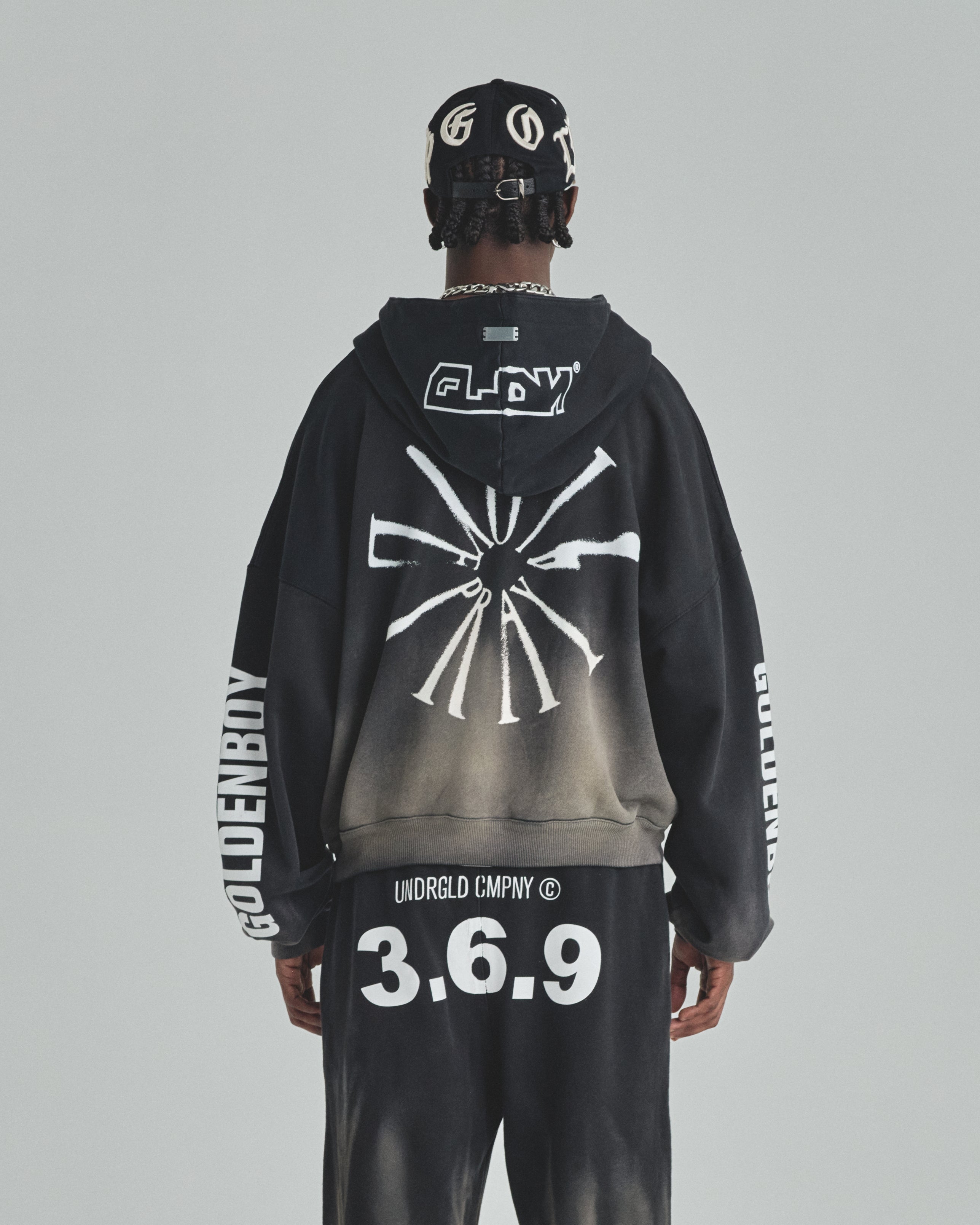 Spring Pray 4 Love Zip Up Boxy Fit Hoodie Sandblast Gray Flame