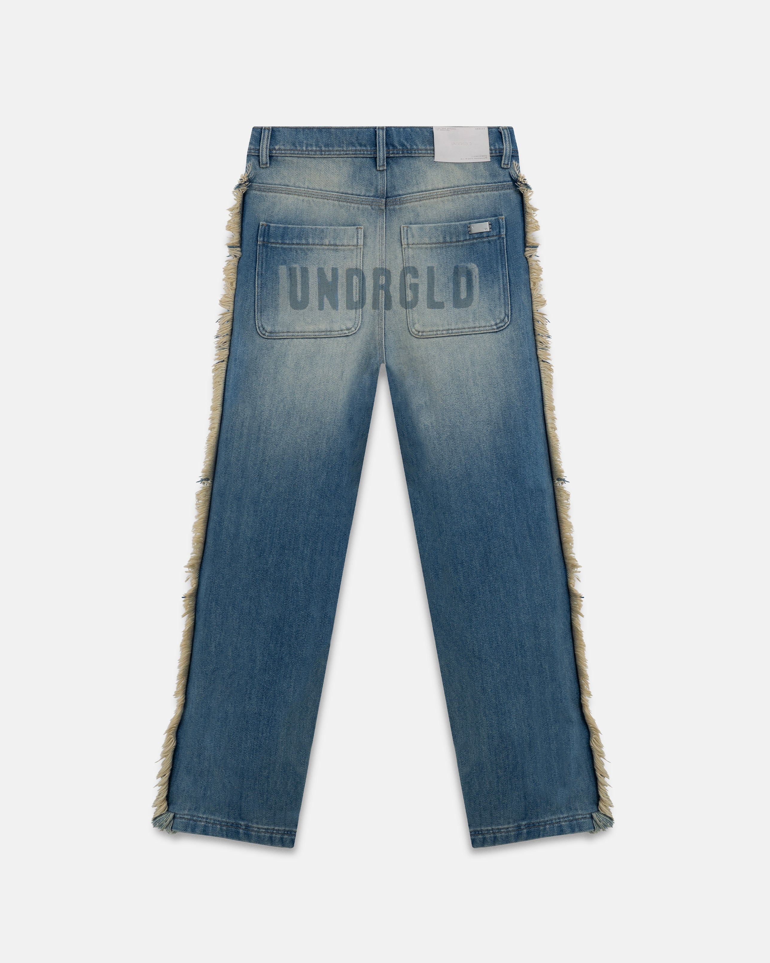 Spring UNDRGLD Frayed Wide Jeans Blue