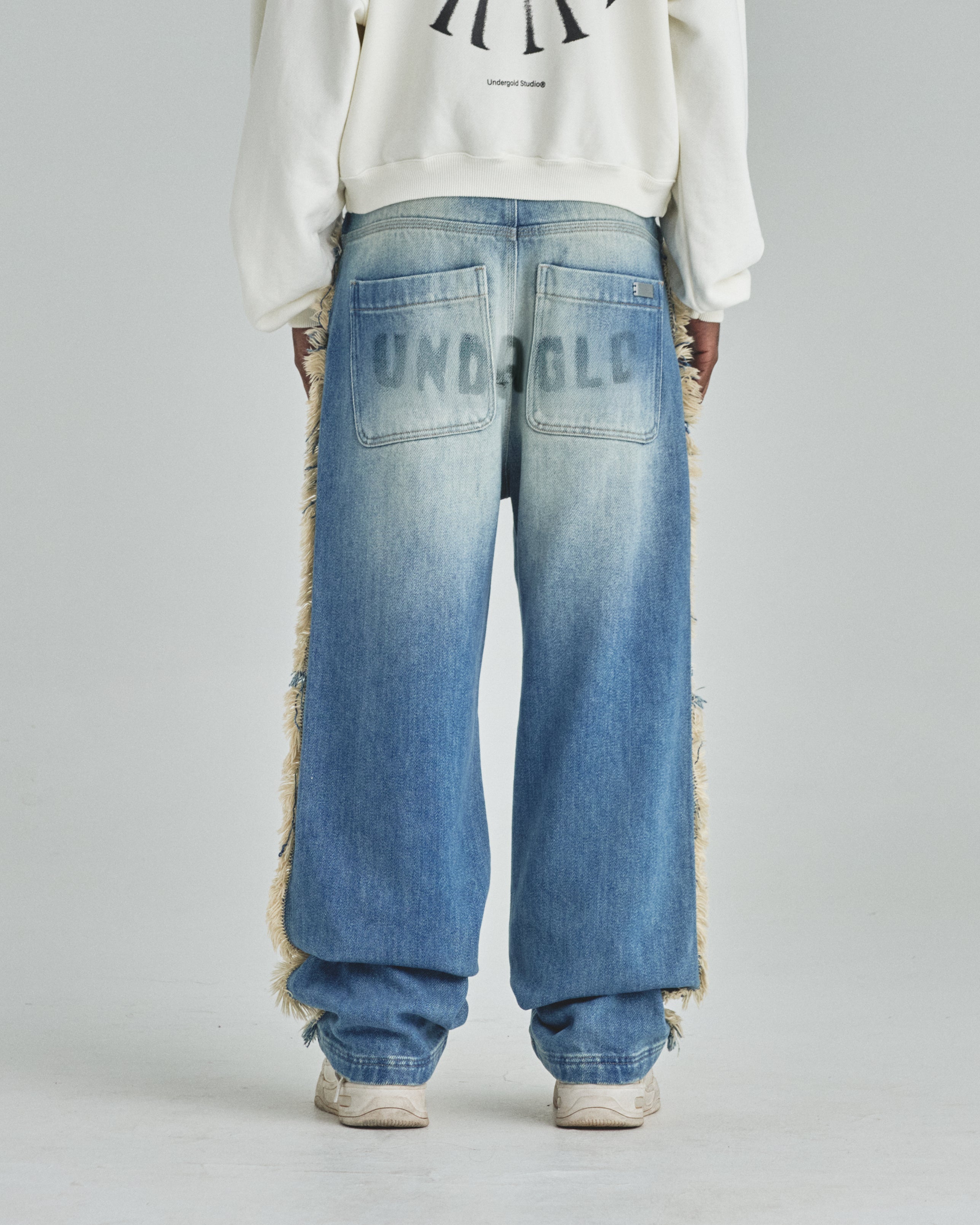 Spring UNDRGLD Frayed Wide Jeans Blue