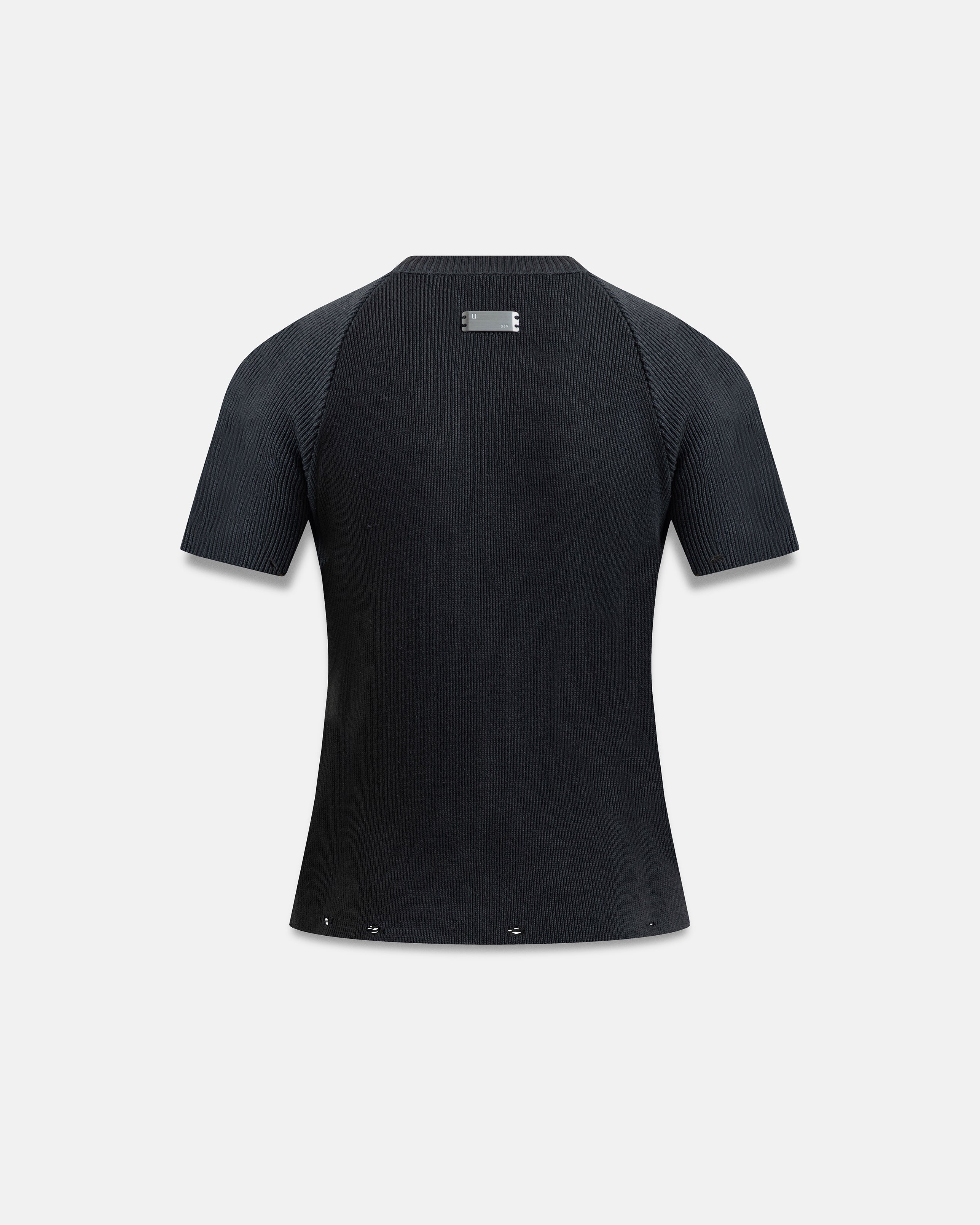 Spring Unity Destroyed Knitted Baby Tee Vintage Black