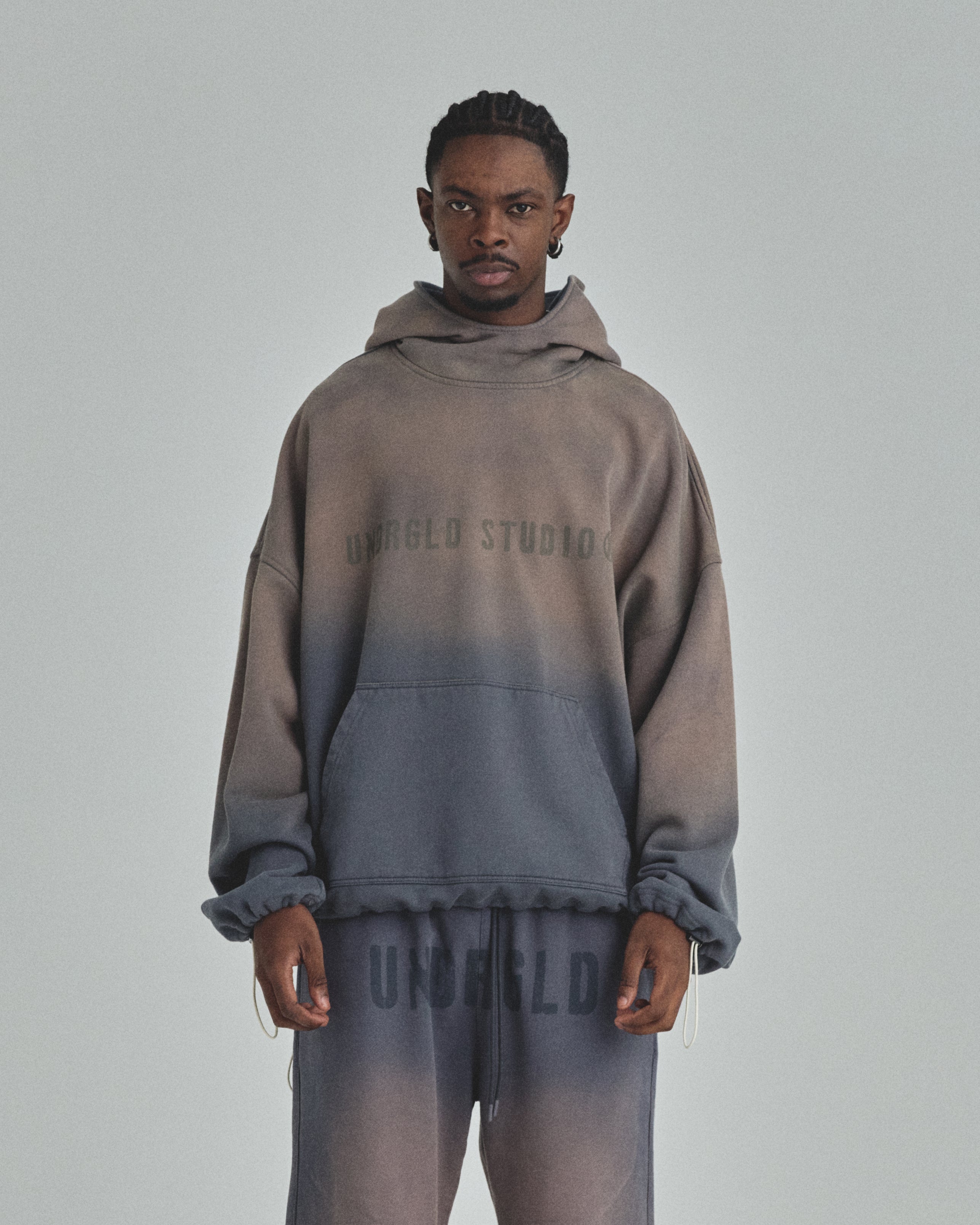 Spring Worn Logo Toggle Adjusted Hoodie Sandblast Gray