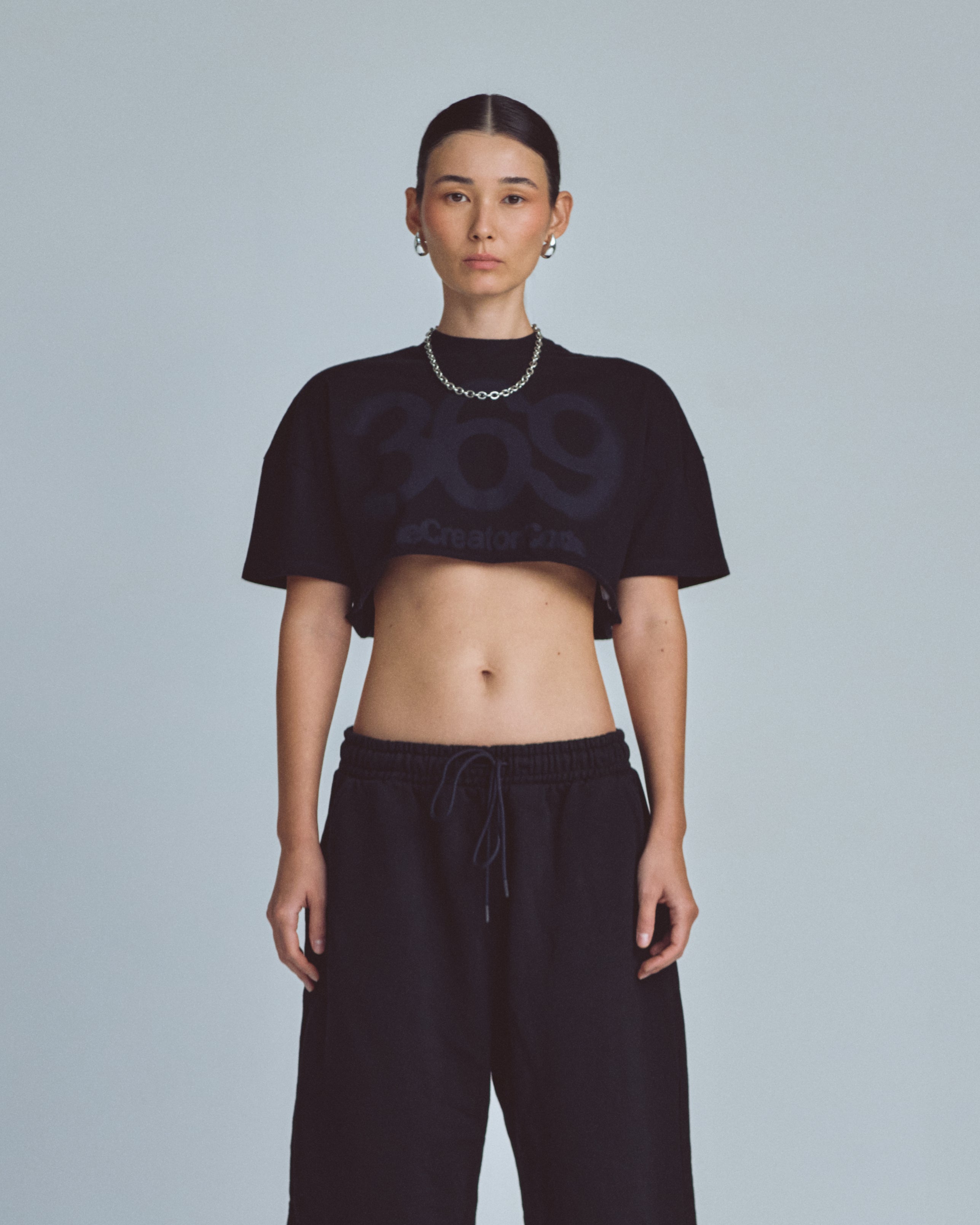 Stardust Code Crop Top Black