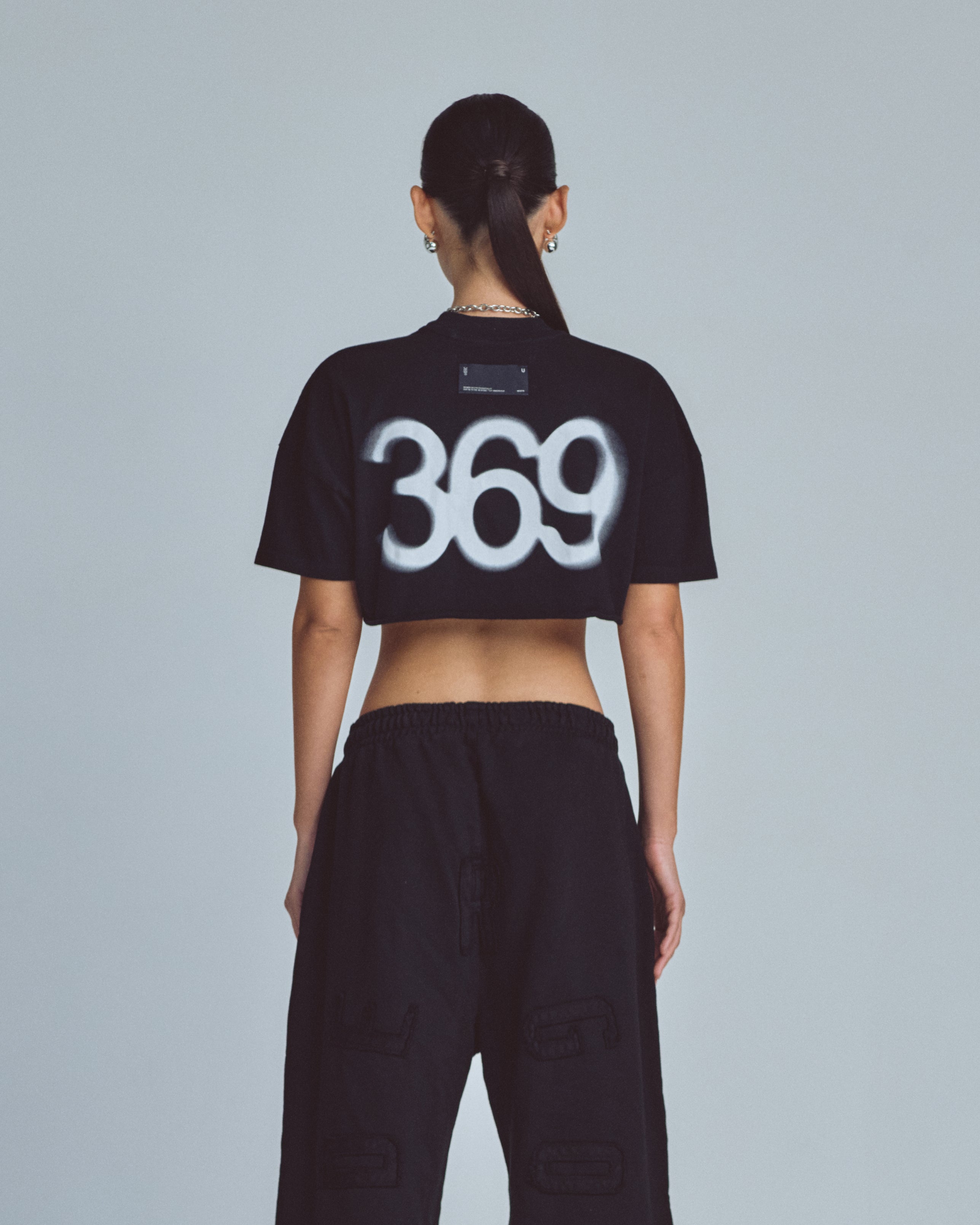 Stardust Code Crop Top Black