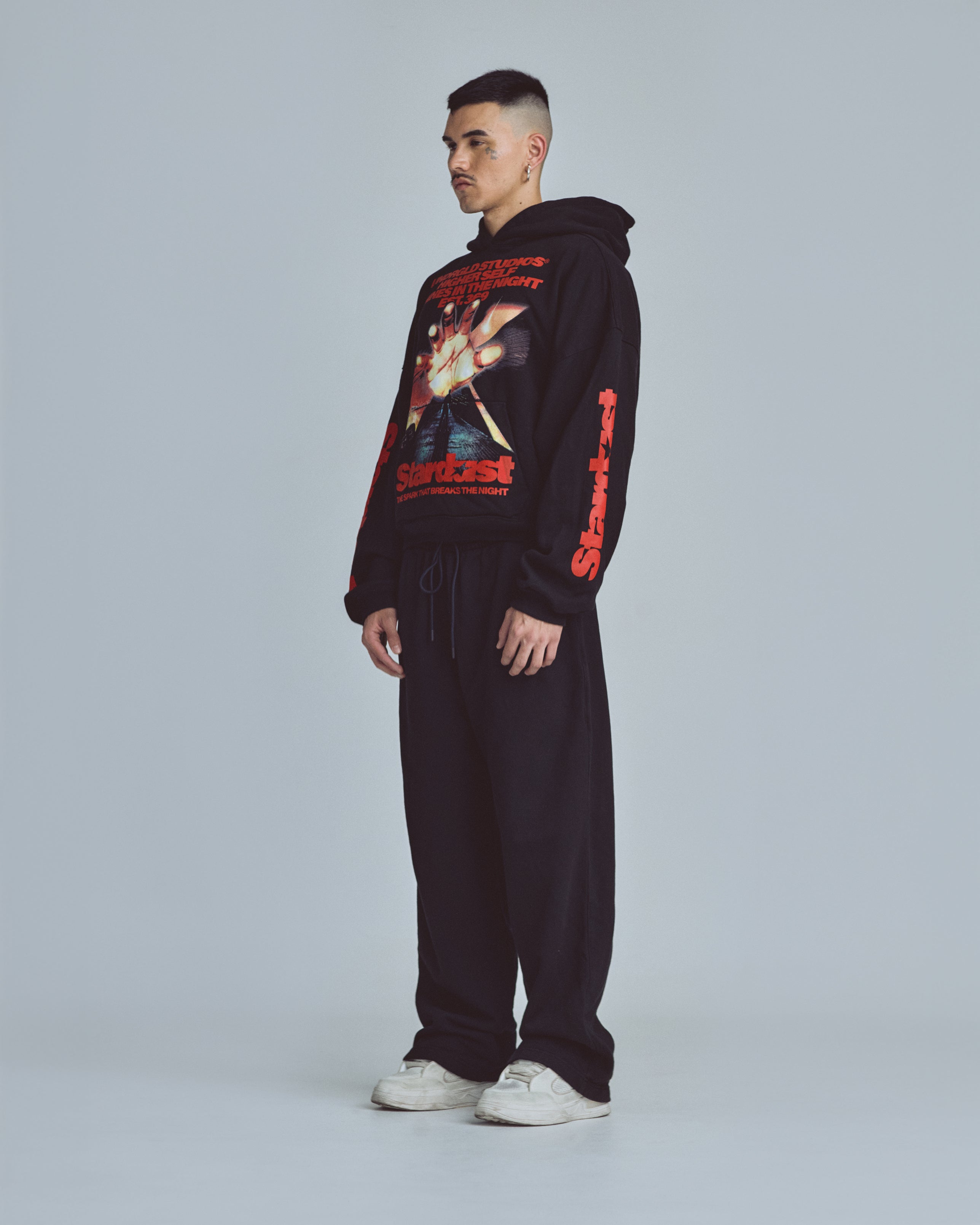 Stardust Rush Boxy Fit Hoodie Black