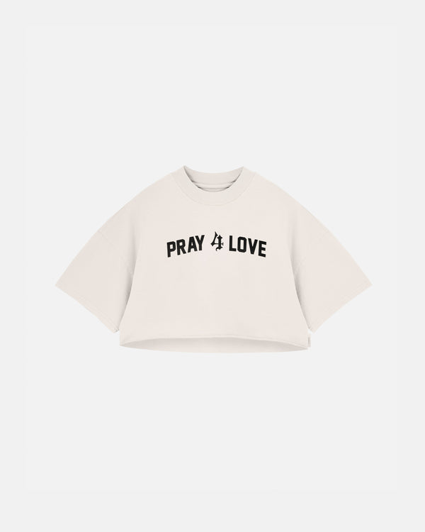 The One Pray 4 Love Crop Top Cream