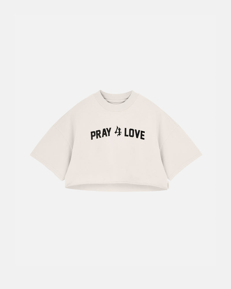 The One Pray 4 Love Crop Top Cream