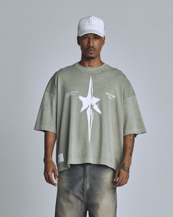 The One Star Boxy Fit Tshirt Vintage Green