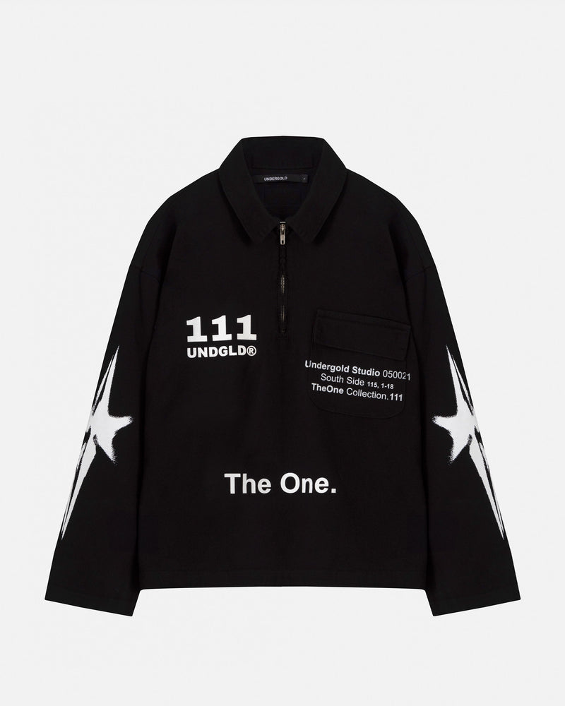 The One Star Half Zip Up Jacket Black