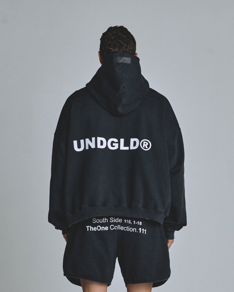 The One UNDGLD Half Zip Up Hoodie Vintage Black